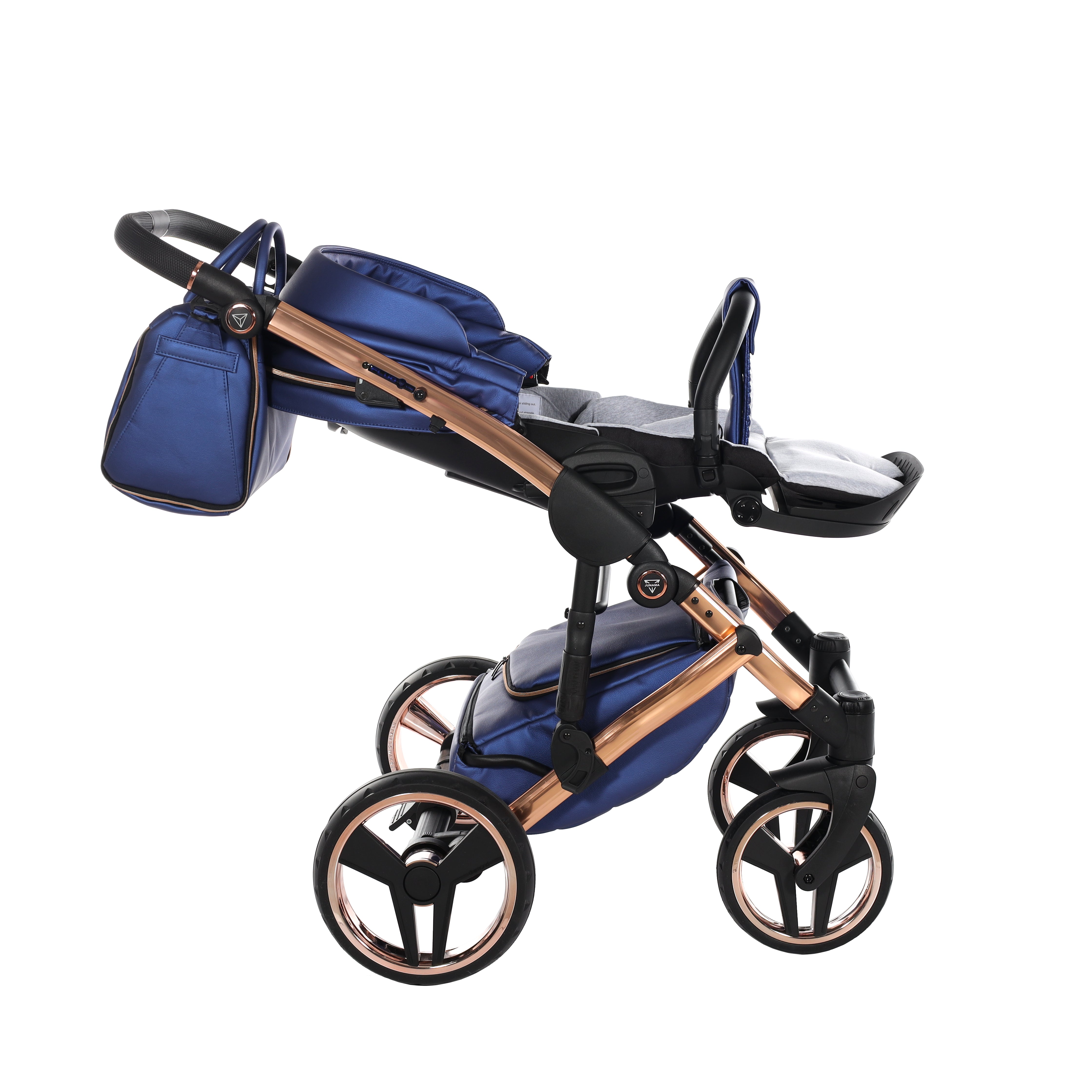 Junama Fluo Line 2 In 1 Pram - Navy   