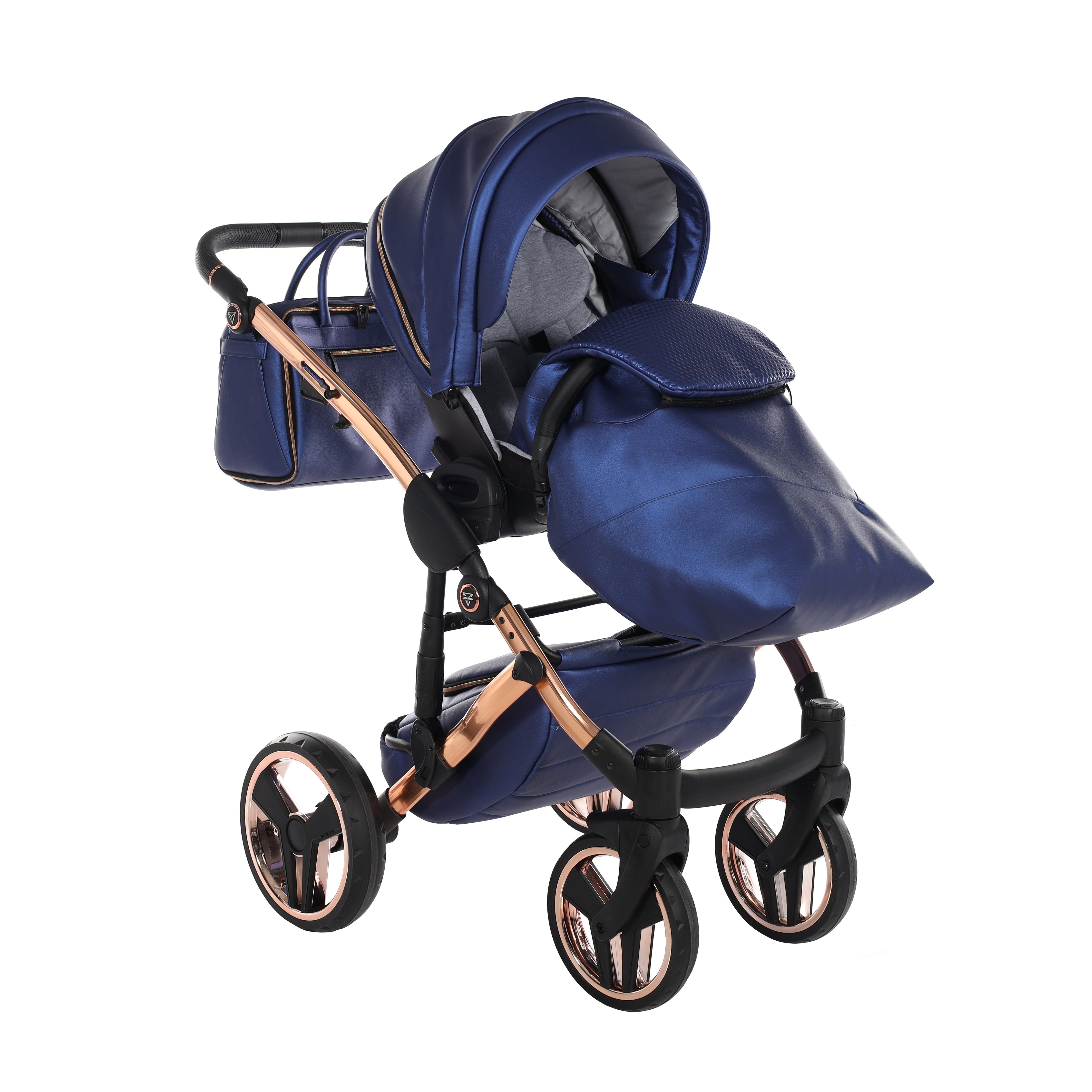 Junama Fluo Line 2 In 1 Pram - Navy   