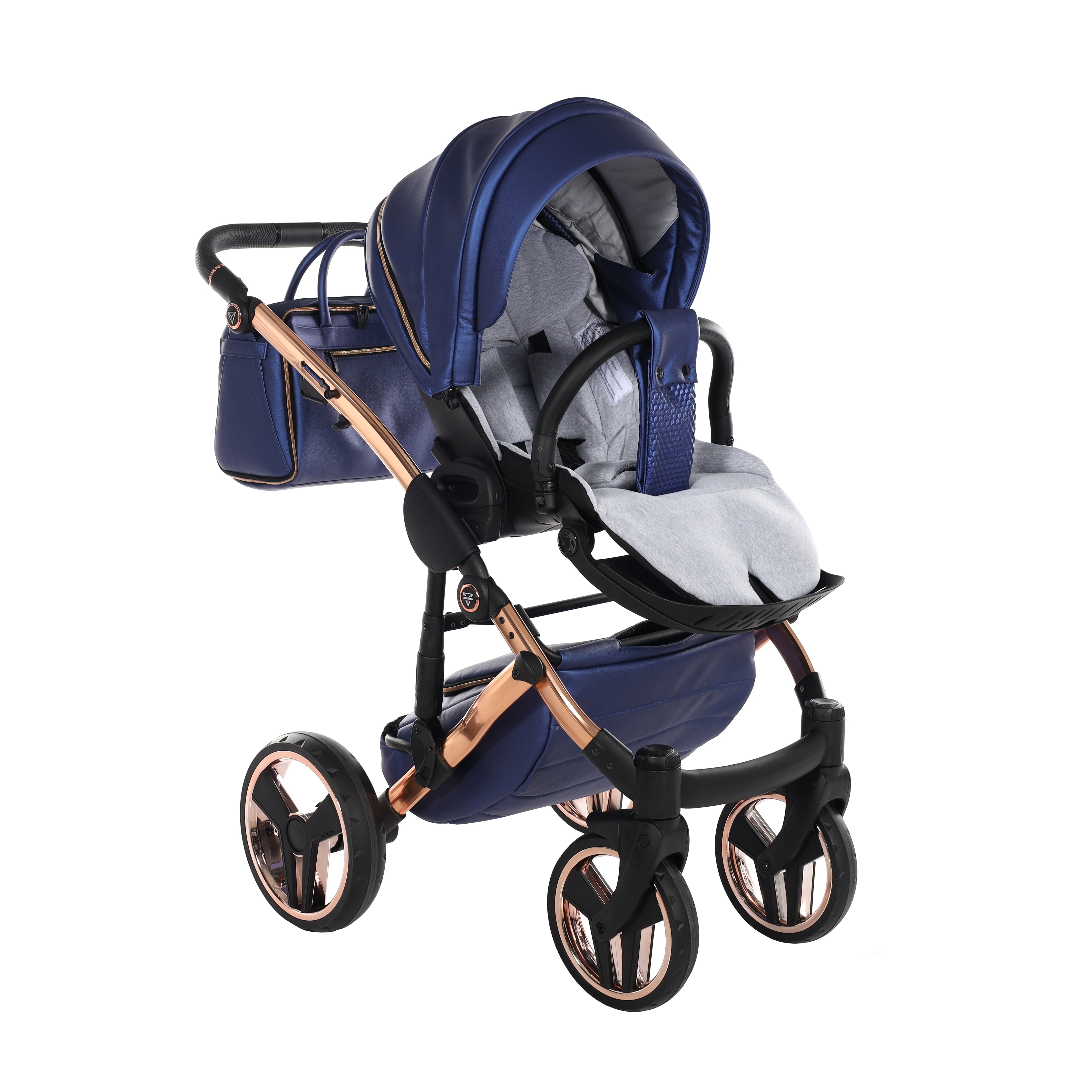 Junama Fluo Line 2 In 1 Pram - Navy   