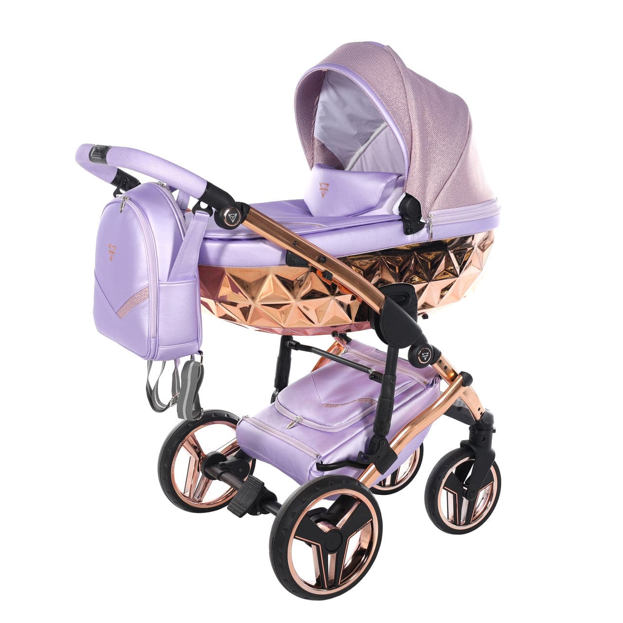 Junama Dolce 2 In 1 Pram - Lilac / Rose Gold - For Your Little One