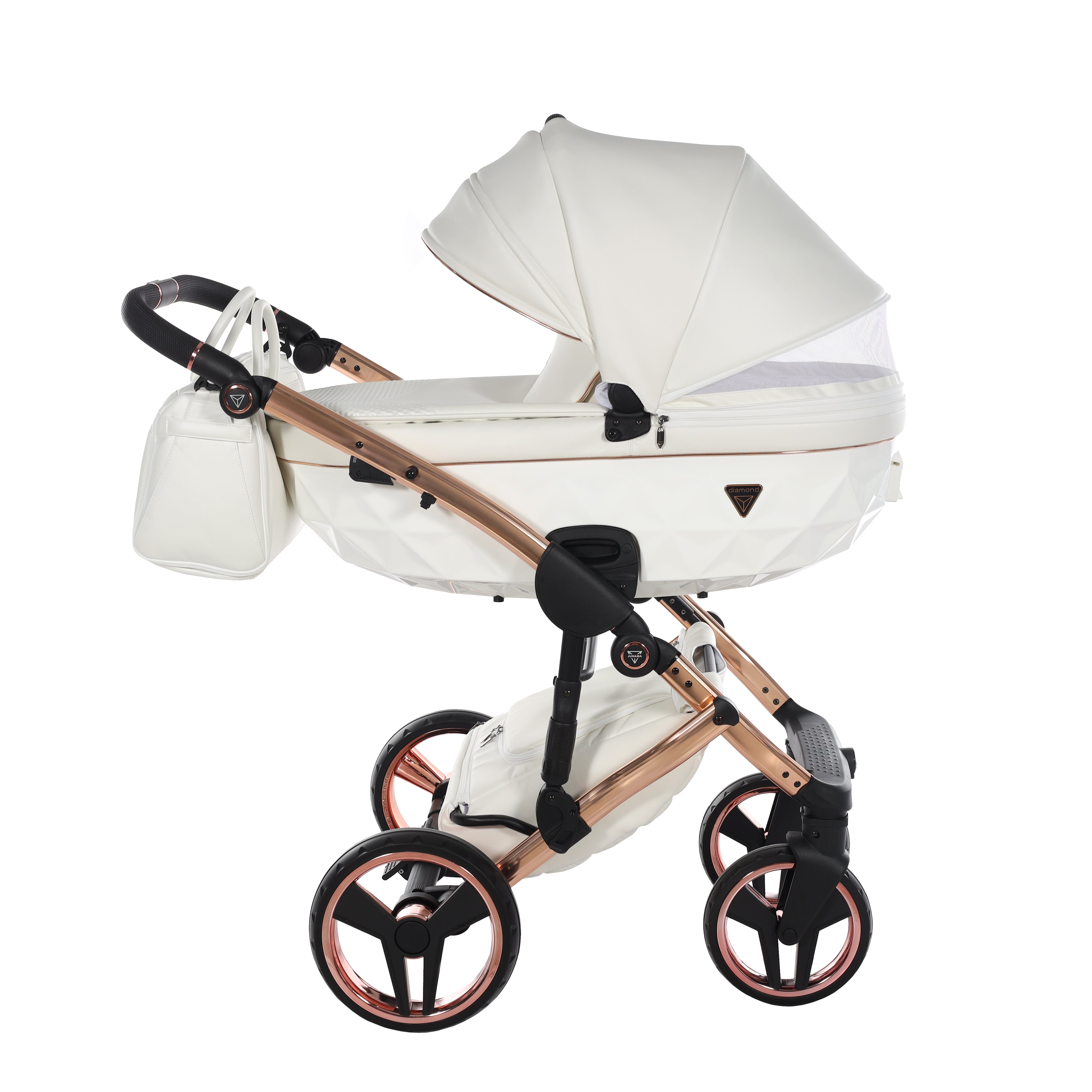 Junama Fluo Individual 2 In 1 Pram - White Rose Gold   