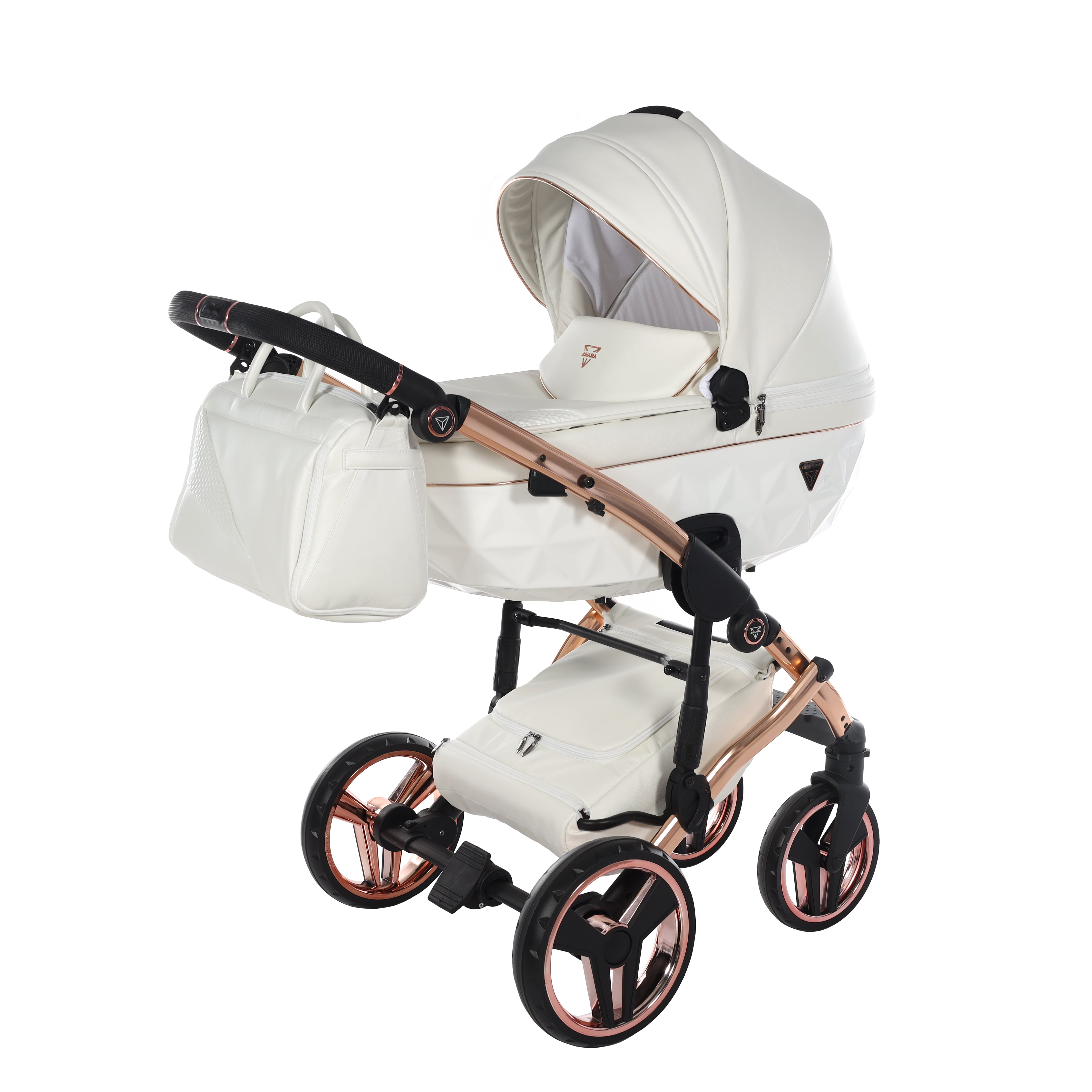 Junama Fluo Individual 2 In 1 Pram - White Rose Gold   