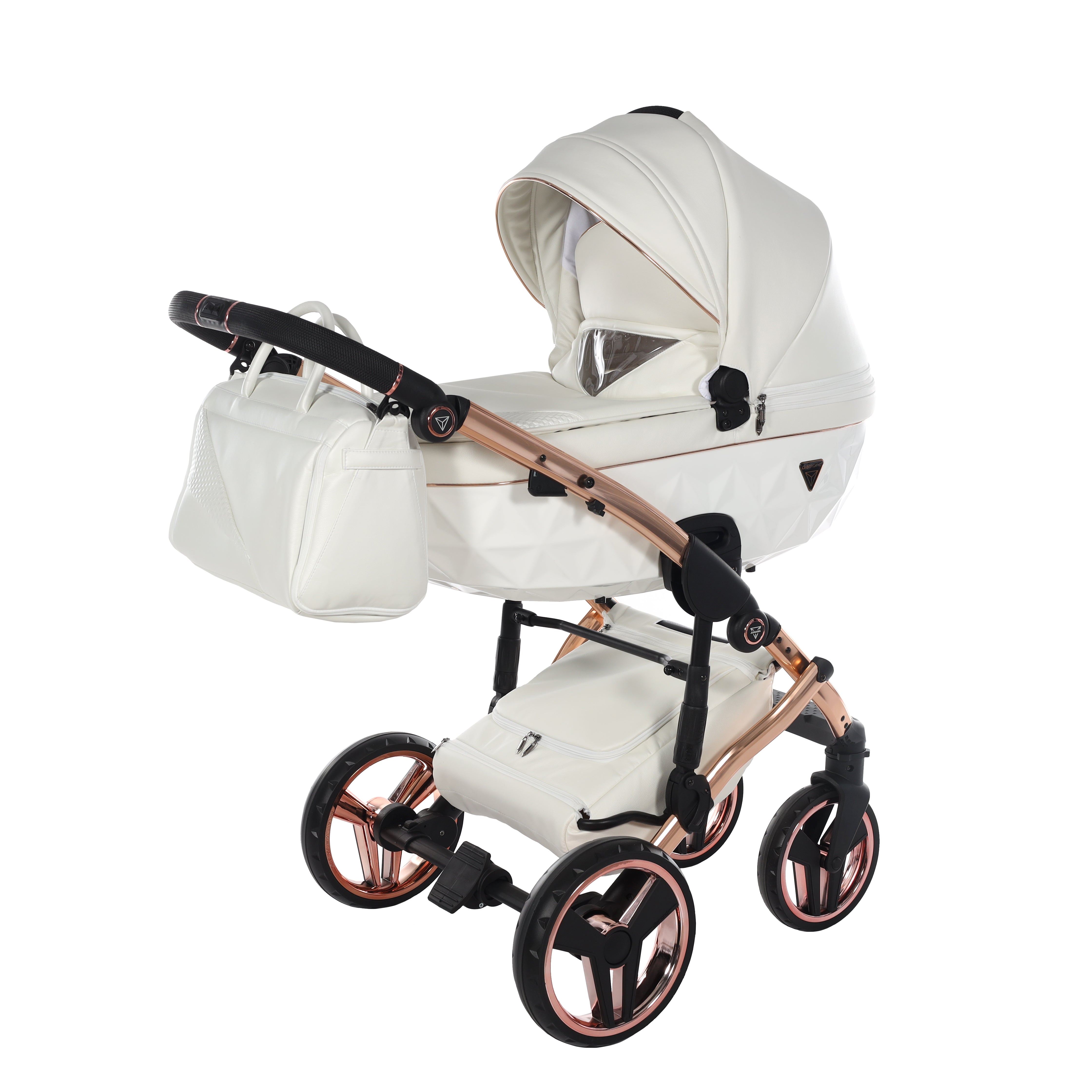 Junama Fluo Individual 2 In 1 Pram - White Rose Gold   