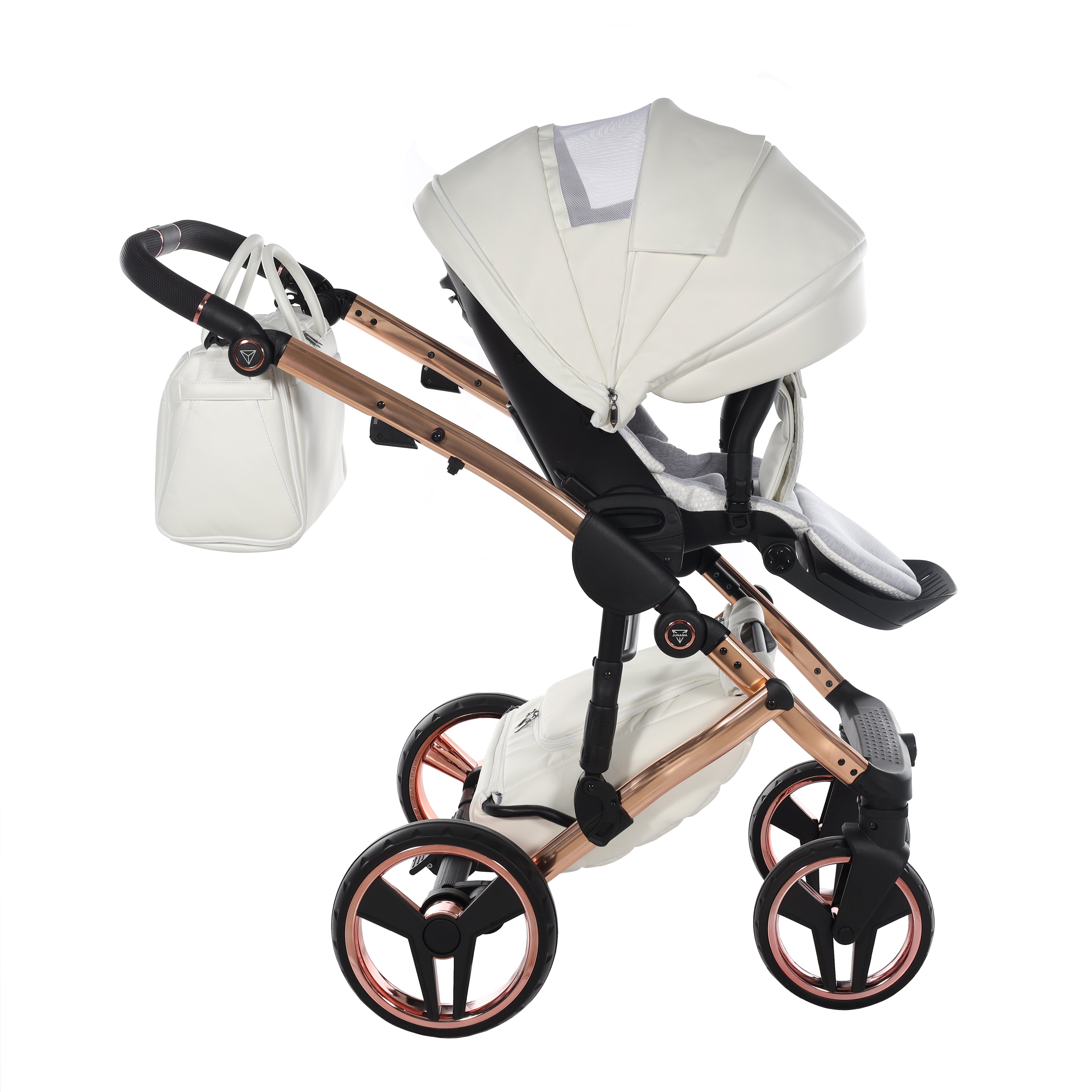 Junama Fluo Individual 2 In 1 Pram - White Rose Gold   