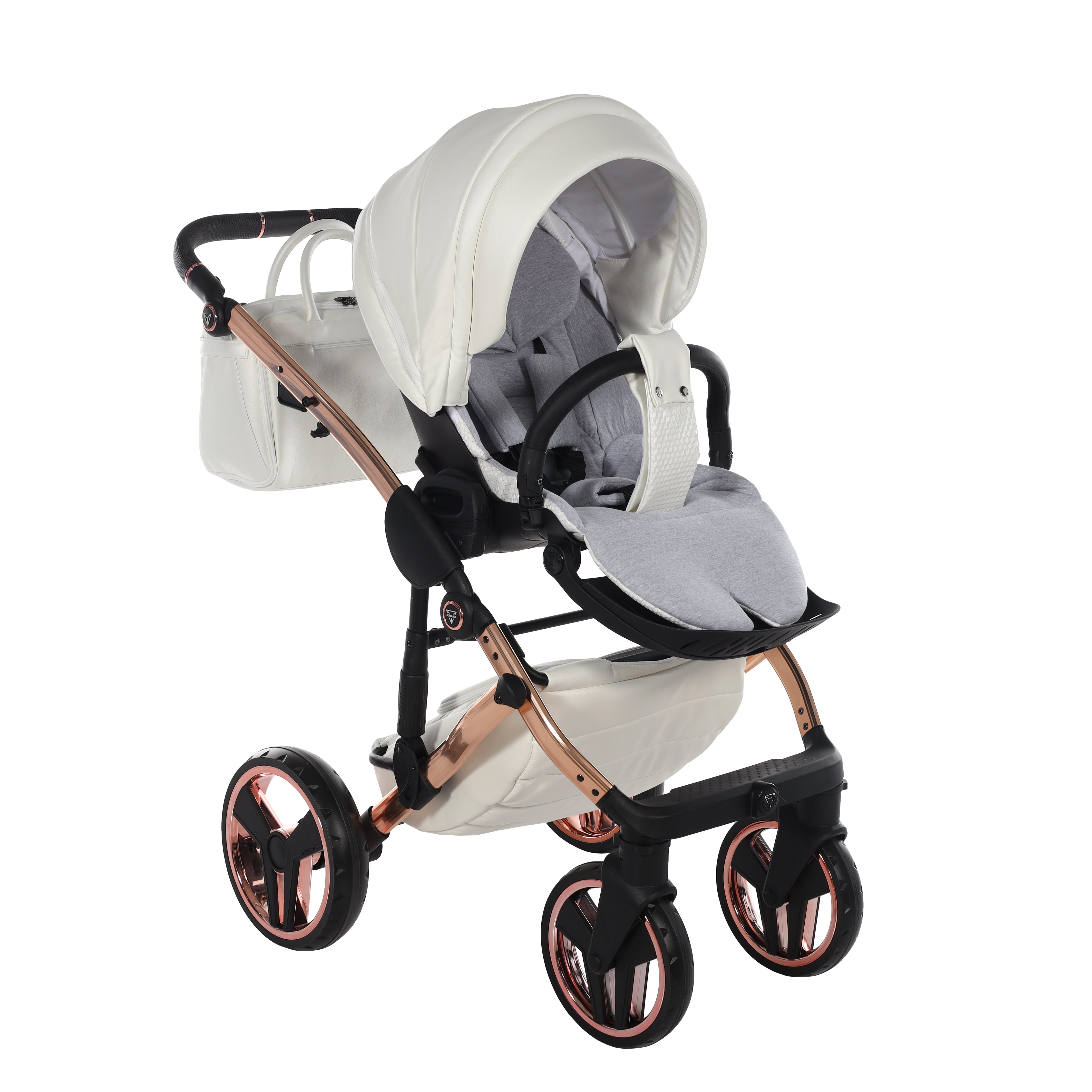 Junama Fluo Individual 2 In 1 Pram - White Rose Gold   