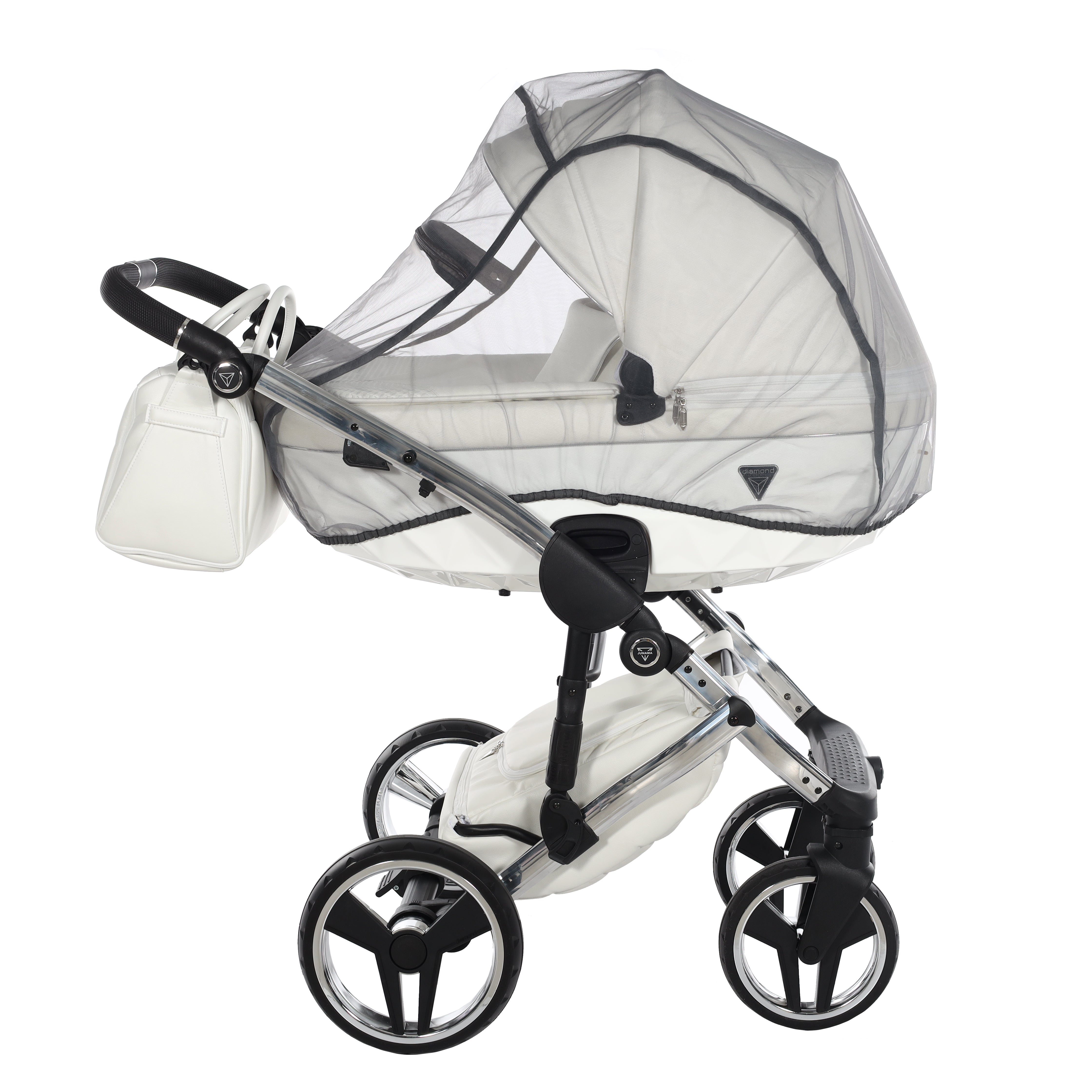 Junama Fluo Individual 2 In 1 Pram - White And Silver   