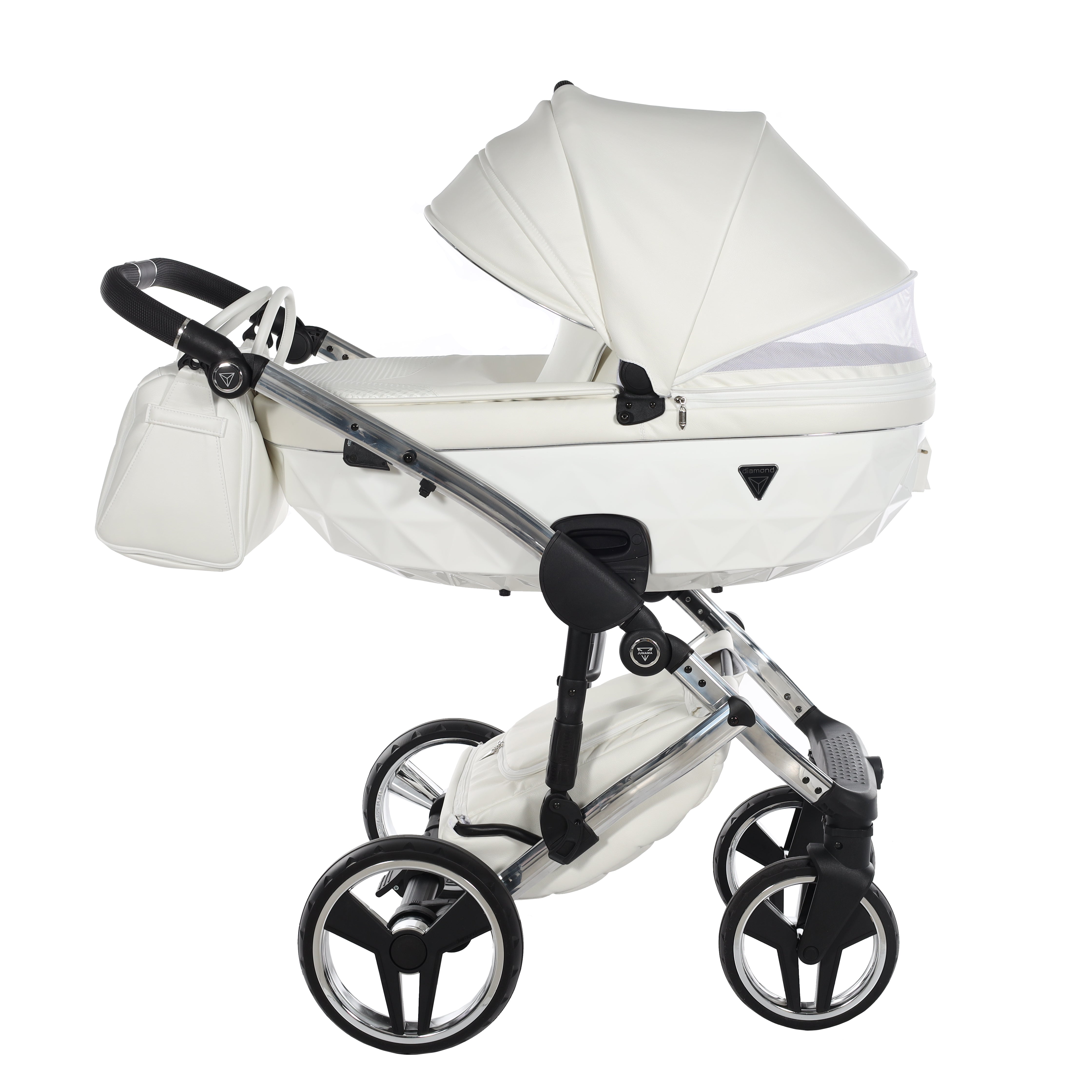 Junama Fluo Individual 2 In 1 Pram - White And Silver   