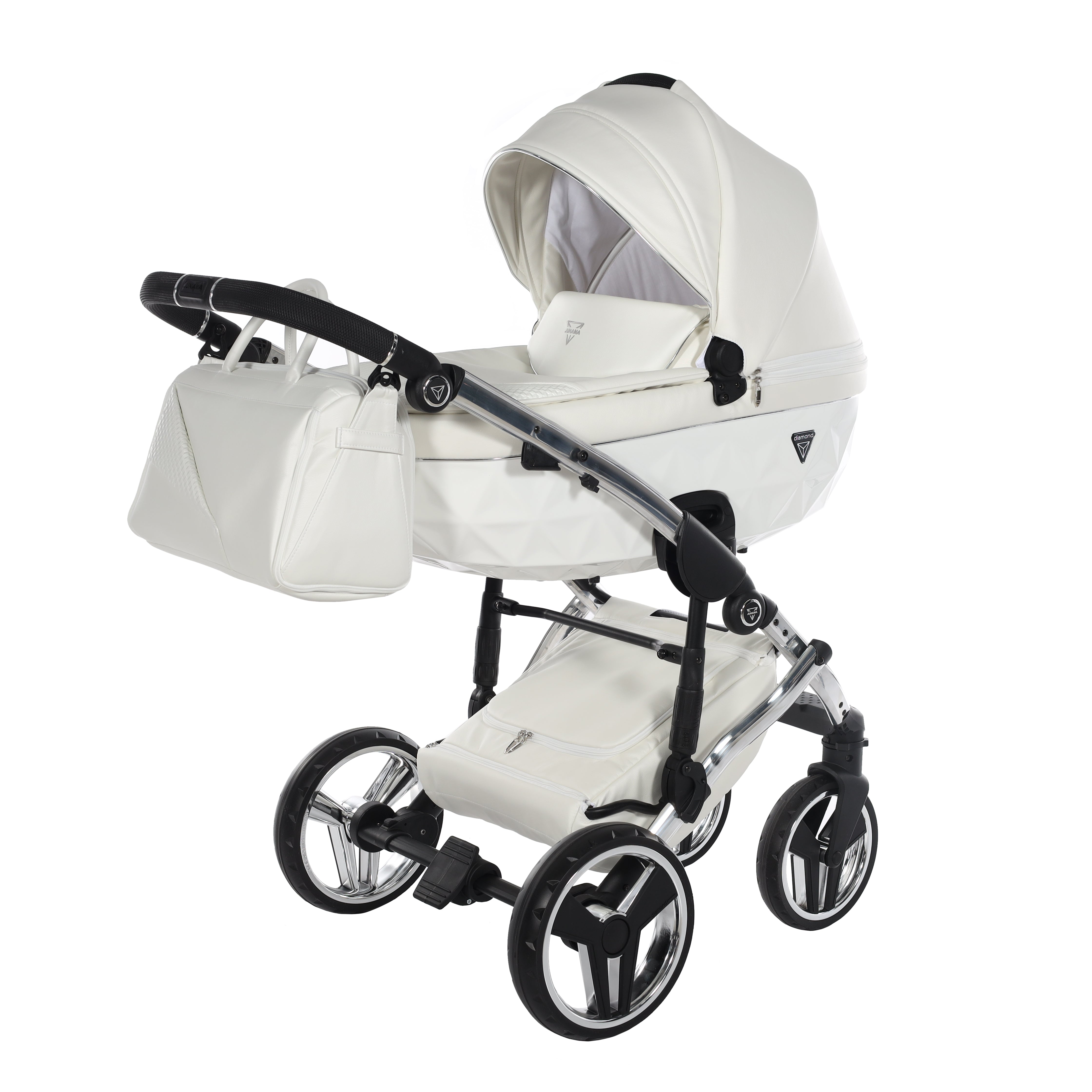 Junama Fluo Individual 2 In 1 Pram - White And Silver   