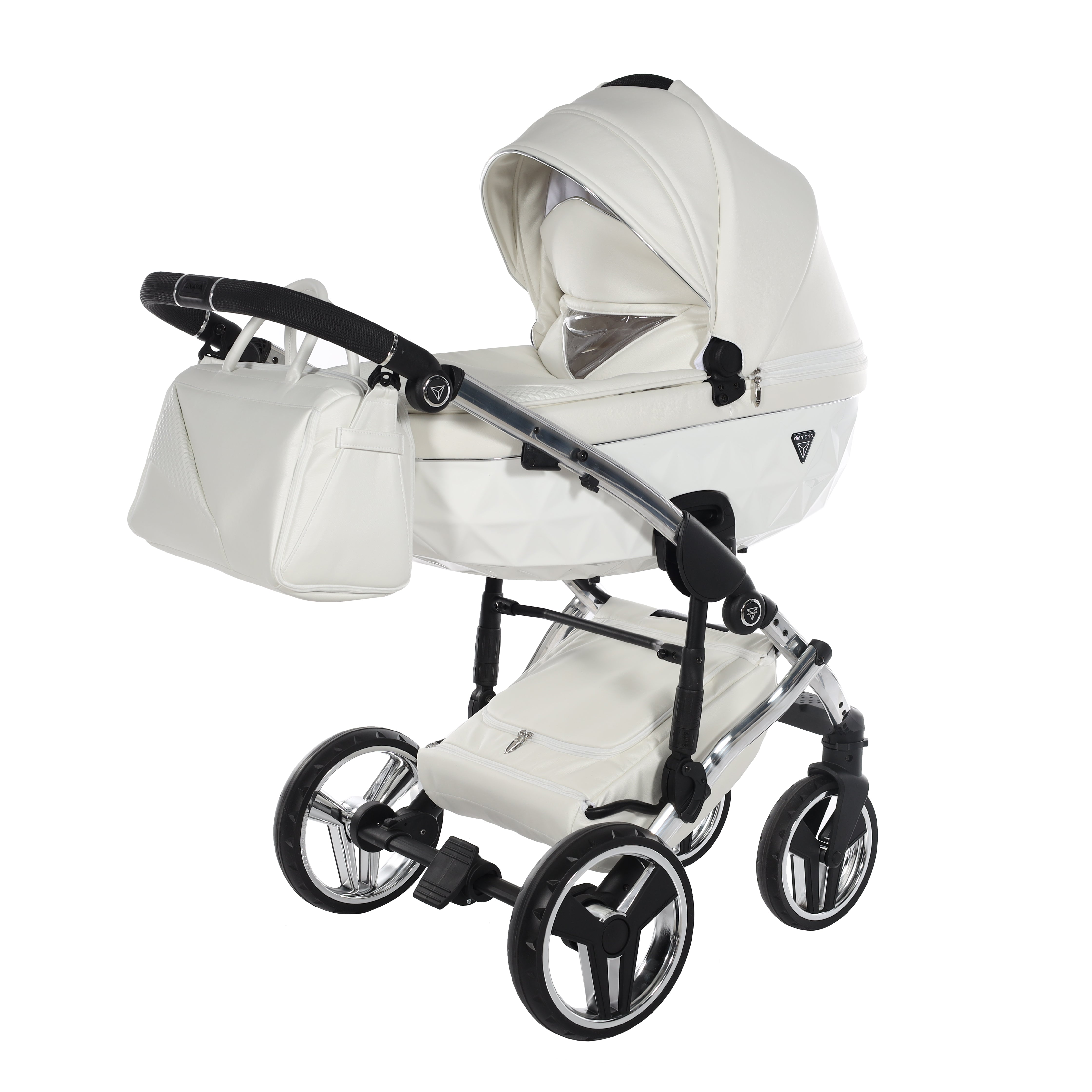 Junama Fluo Individual 2 In 1 Pram - White And Silver   