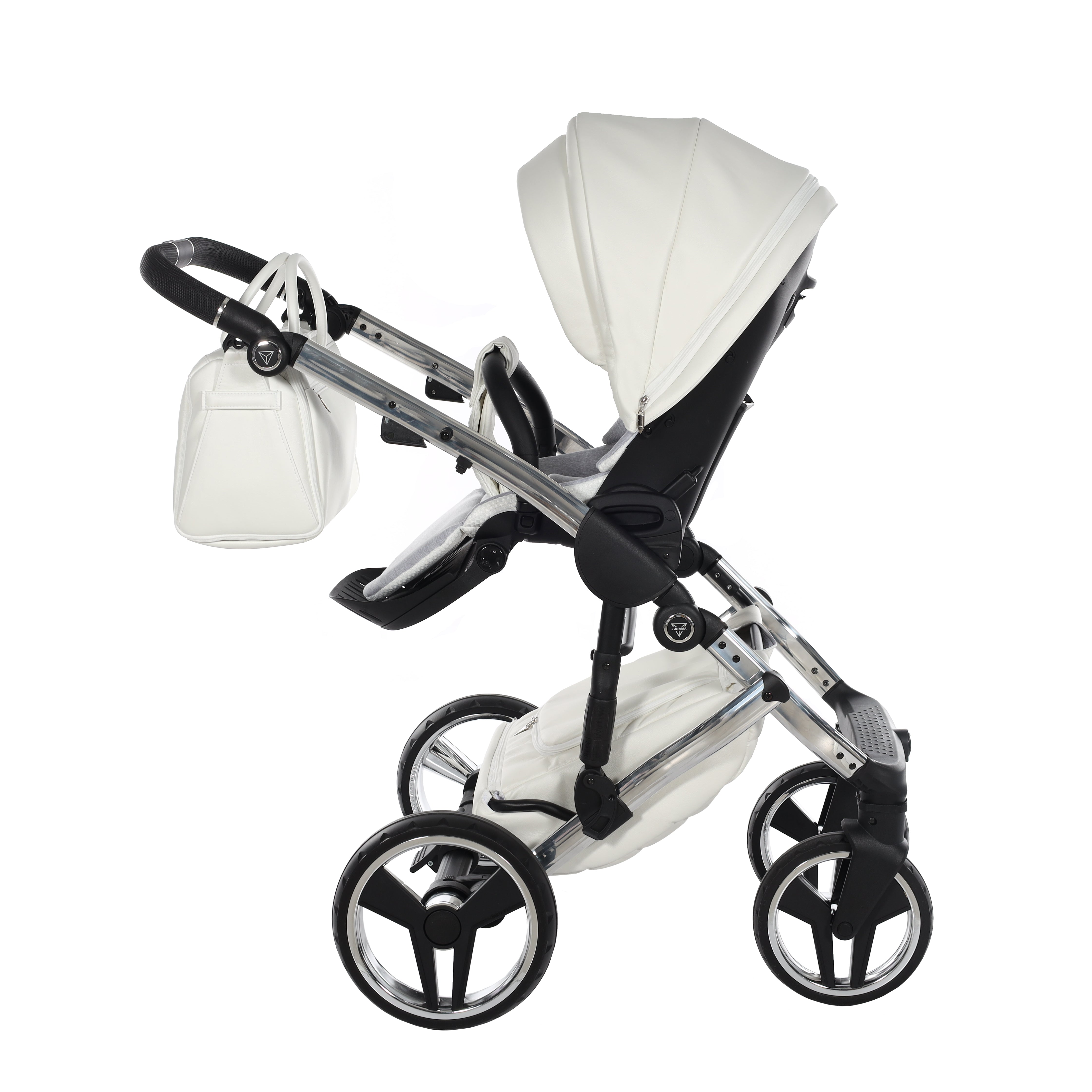 Junama Fluo Individual 2 In 1 Pram - White And Silver   