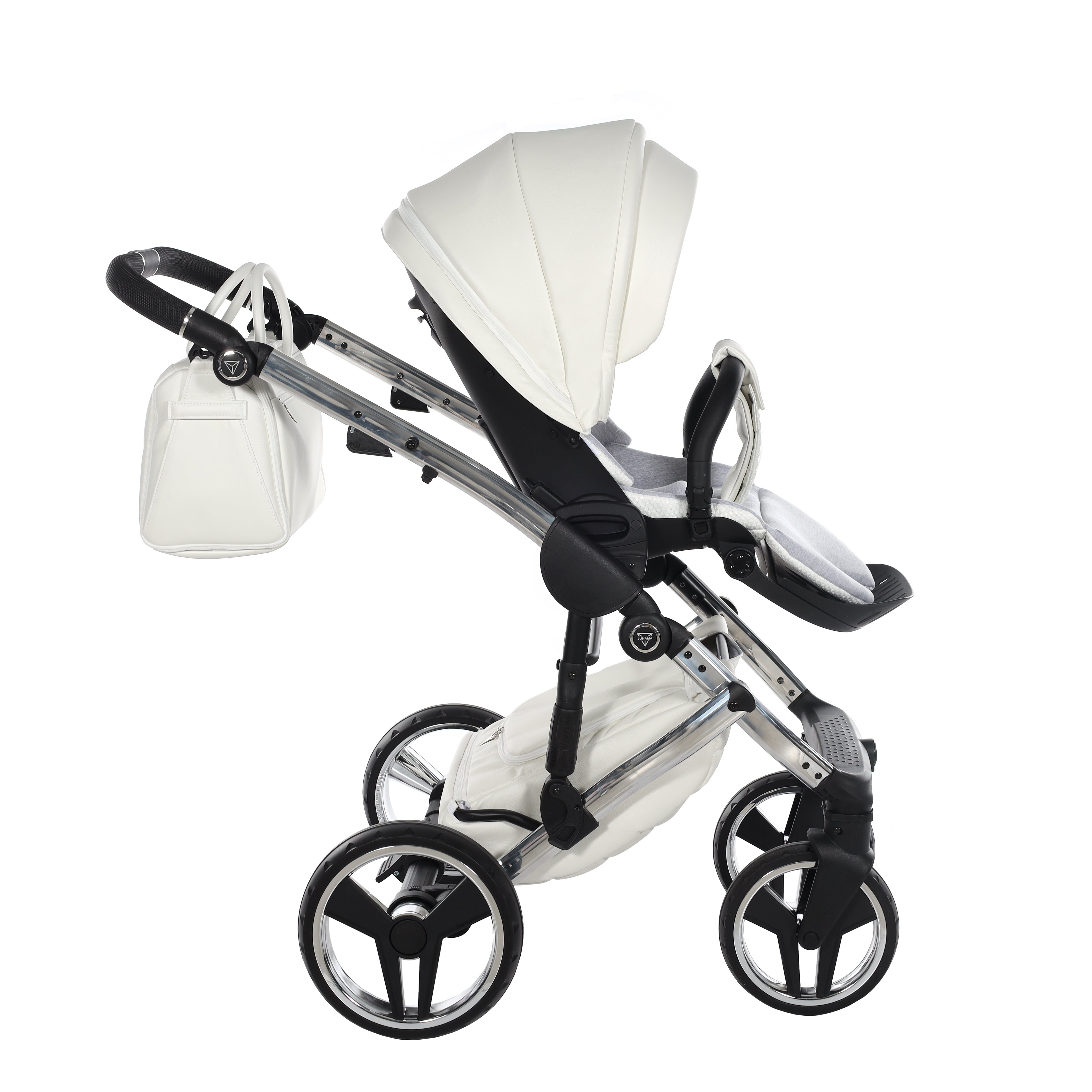 Junama Fluo Individual 2 In 1 Pram - White And Silver   