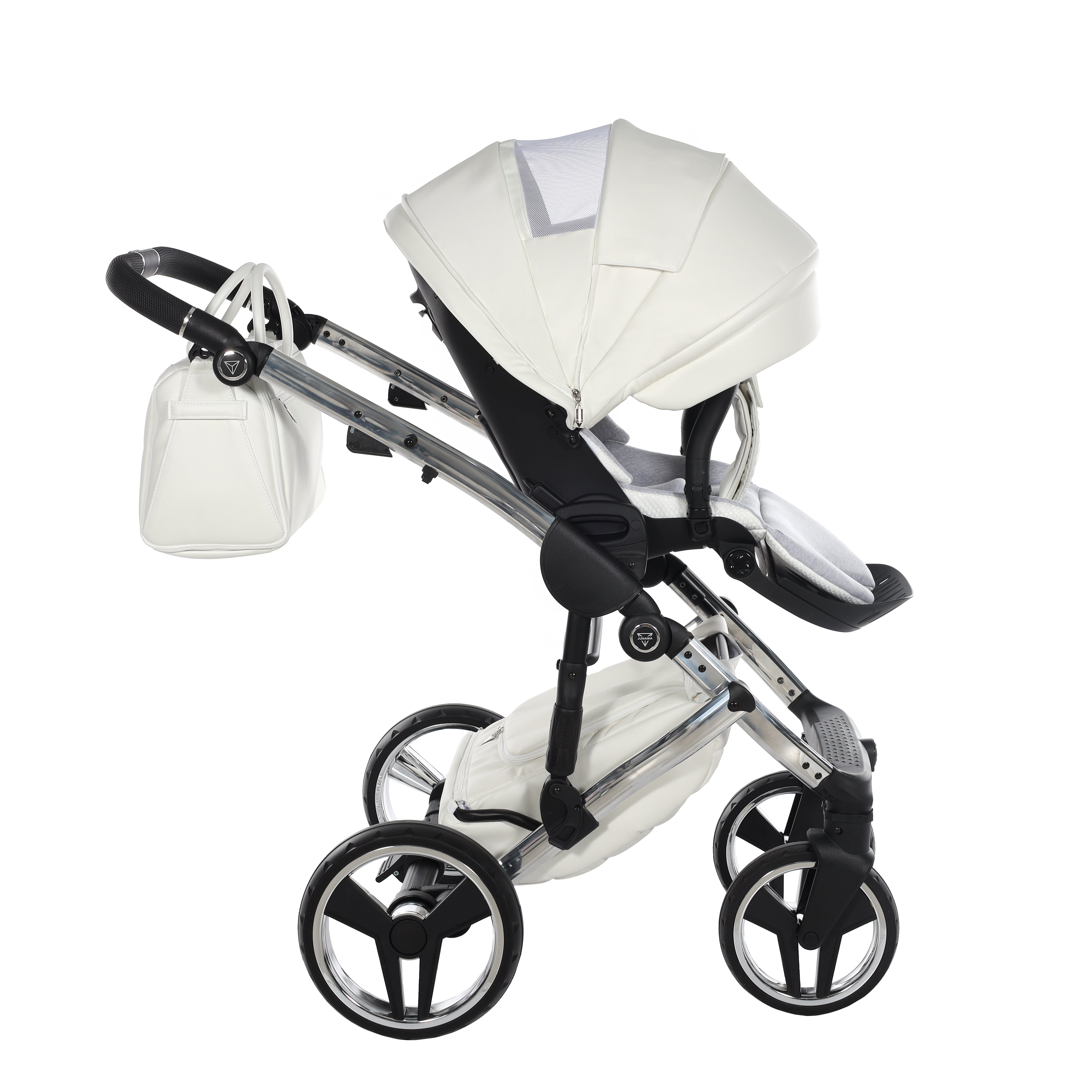 Junama Fluo Individual 2 In 1 Pram - White And Silver   