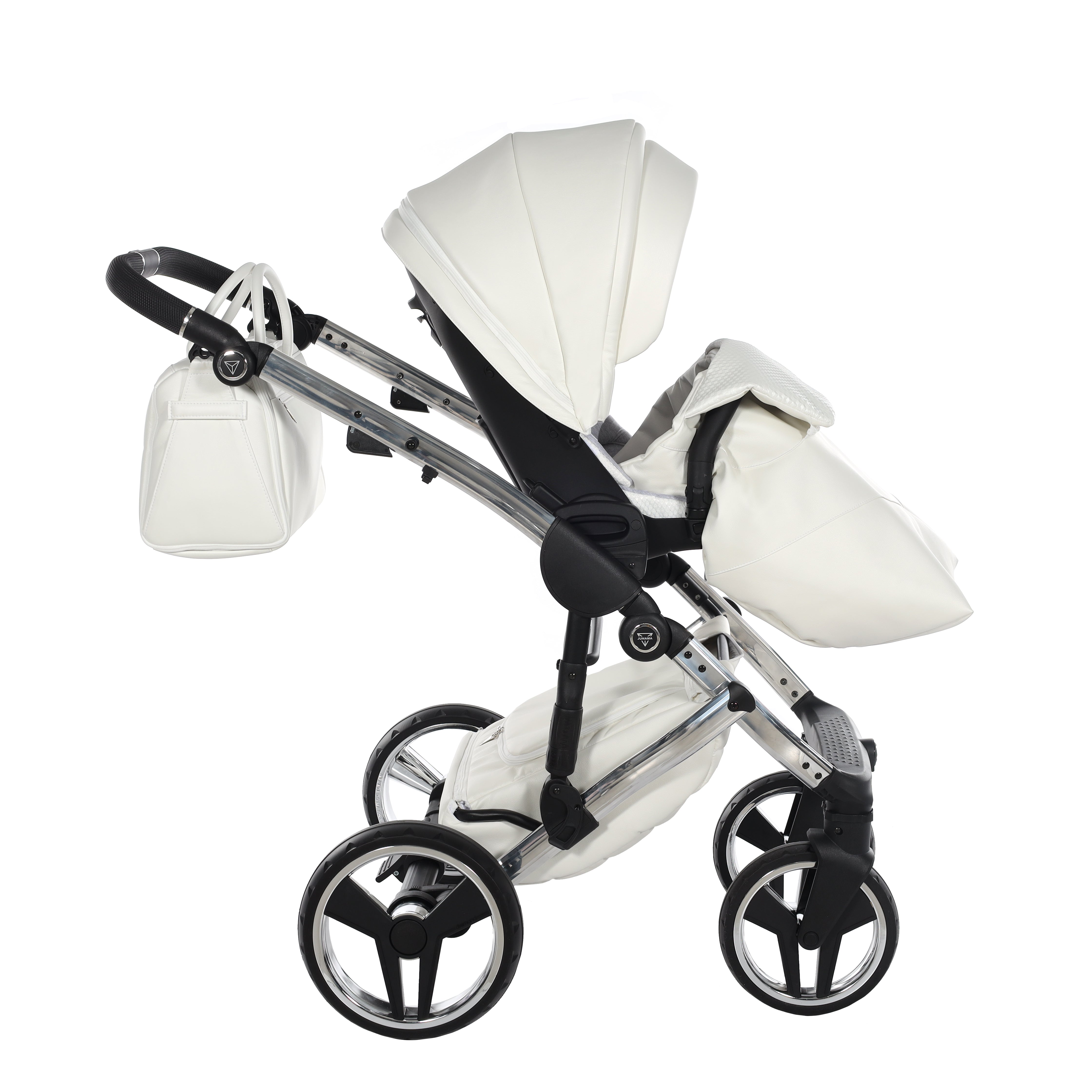 Junama Fluo Individual 2 In 1 Pram - White And Silver   