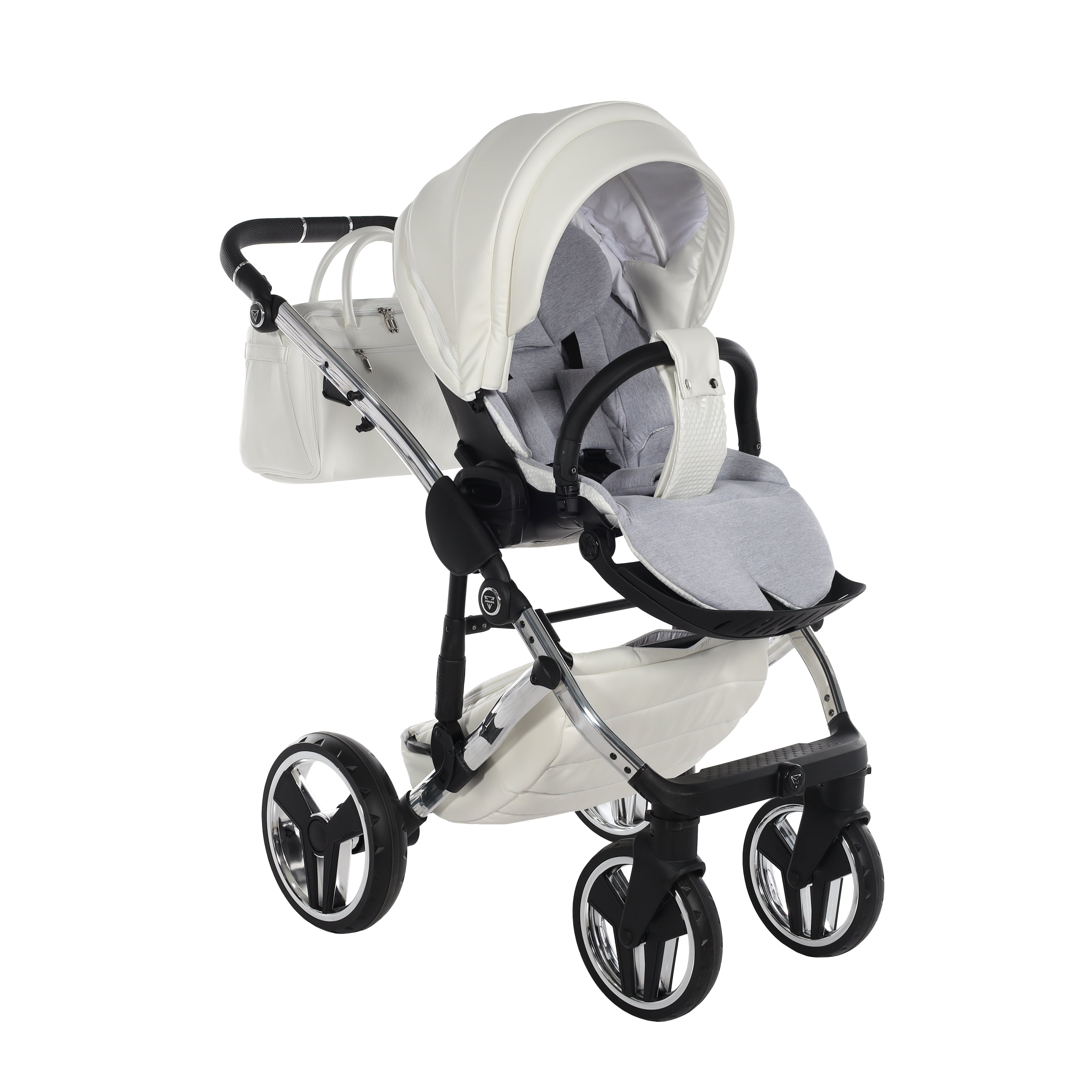 Junama Fluo Individual 2 In 1 Pram - White And Silver   