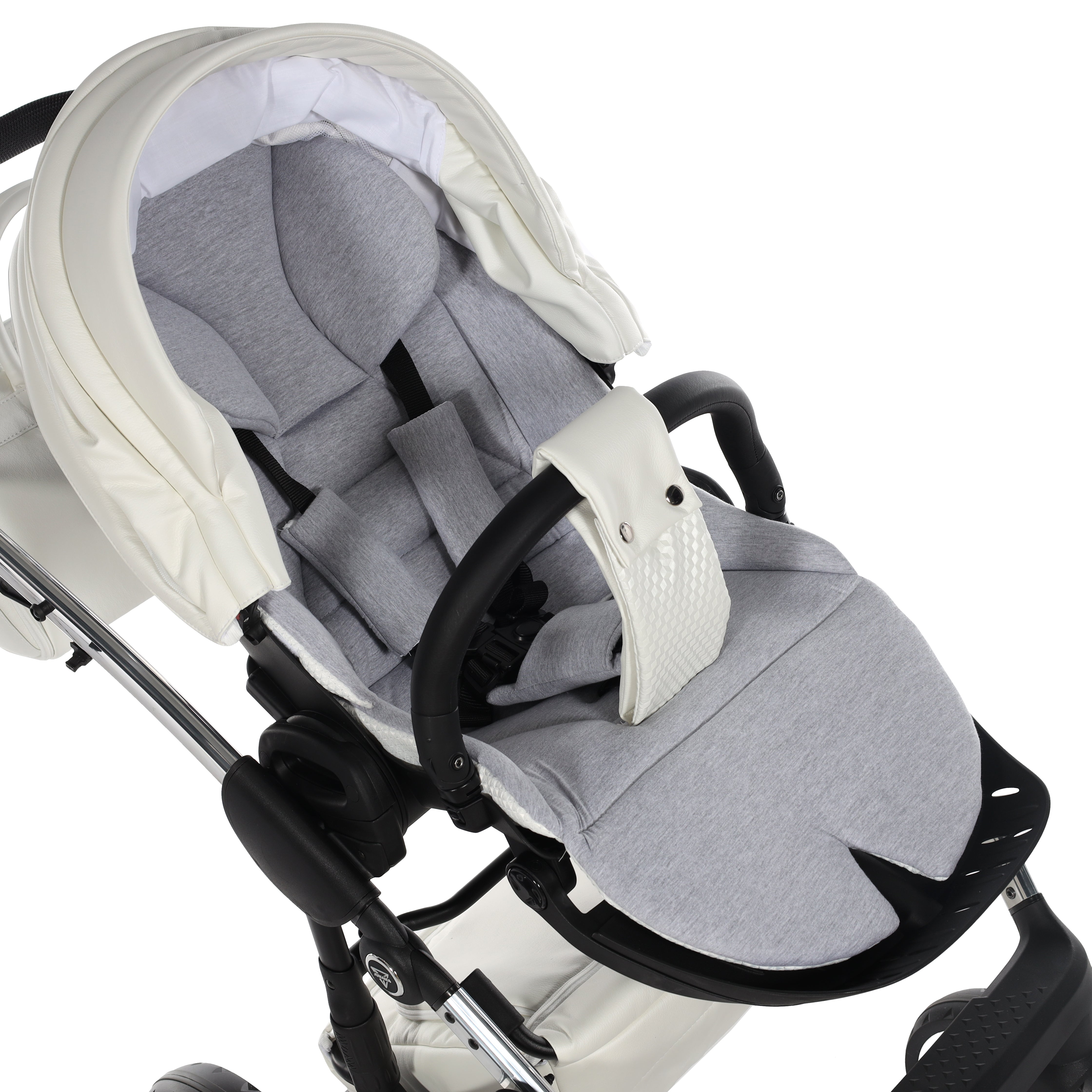 Junama Fluo Individual 2 In 1 Pram - White And Silver   