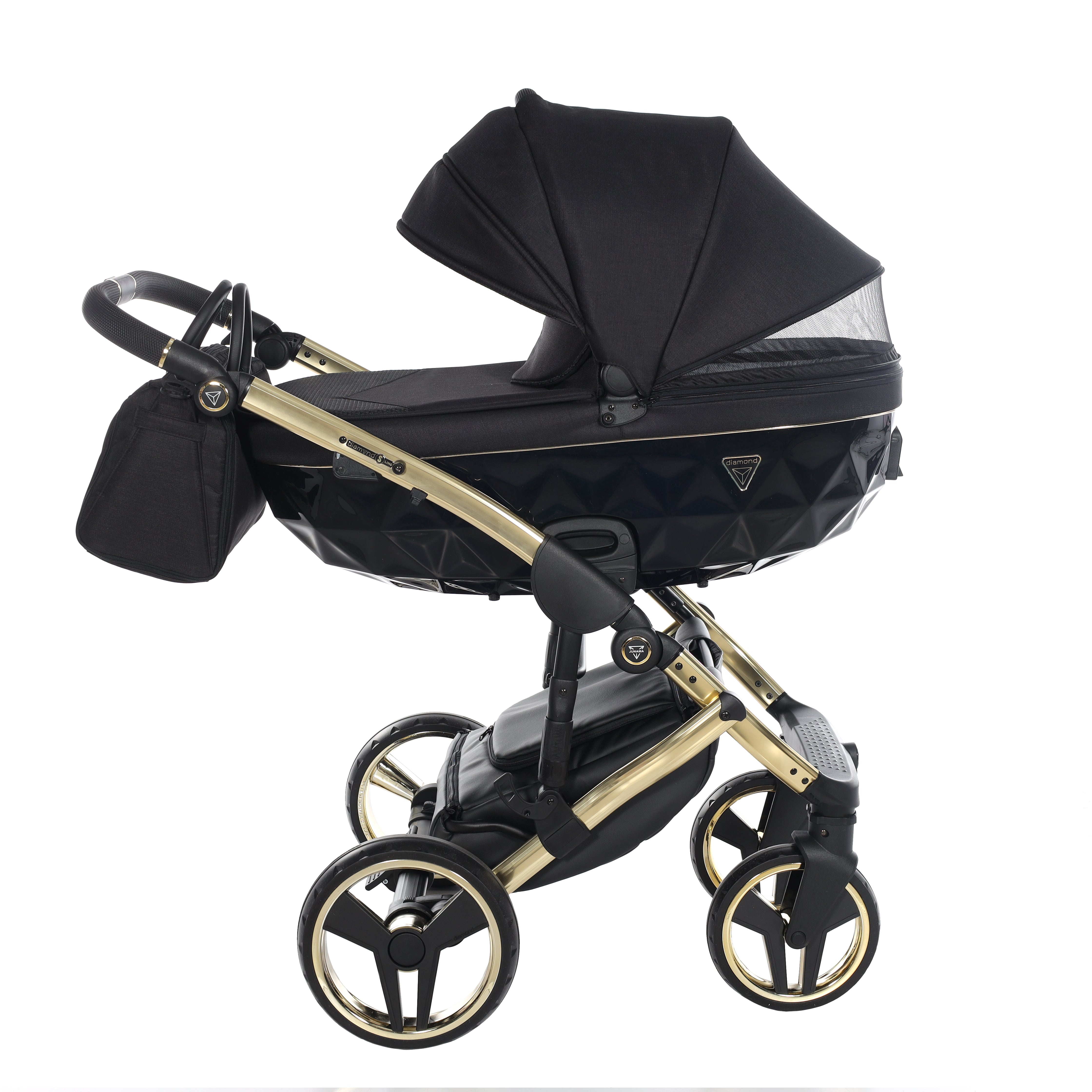 Junama Diamond S Line 2 in 1 Pram – Black And Gold   