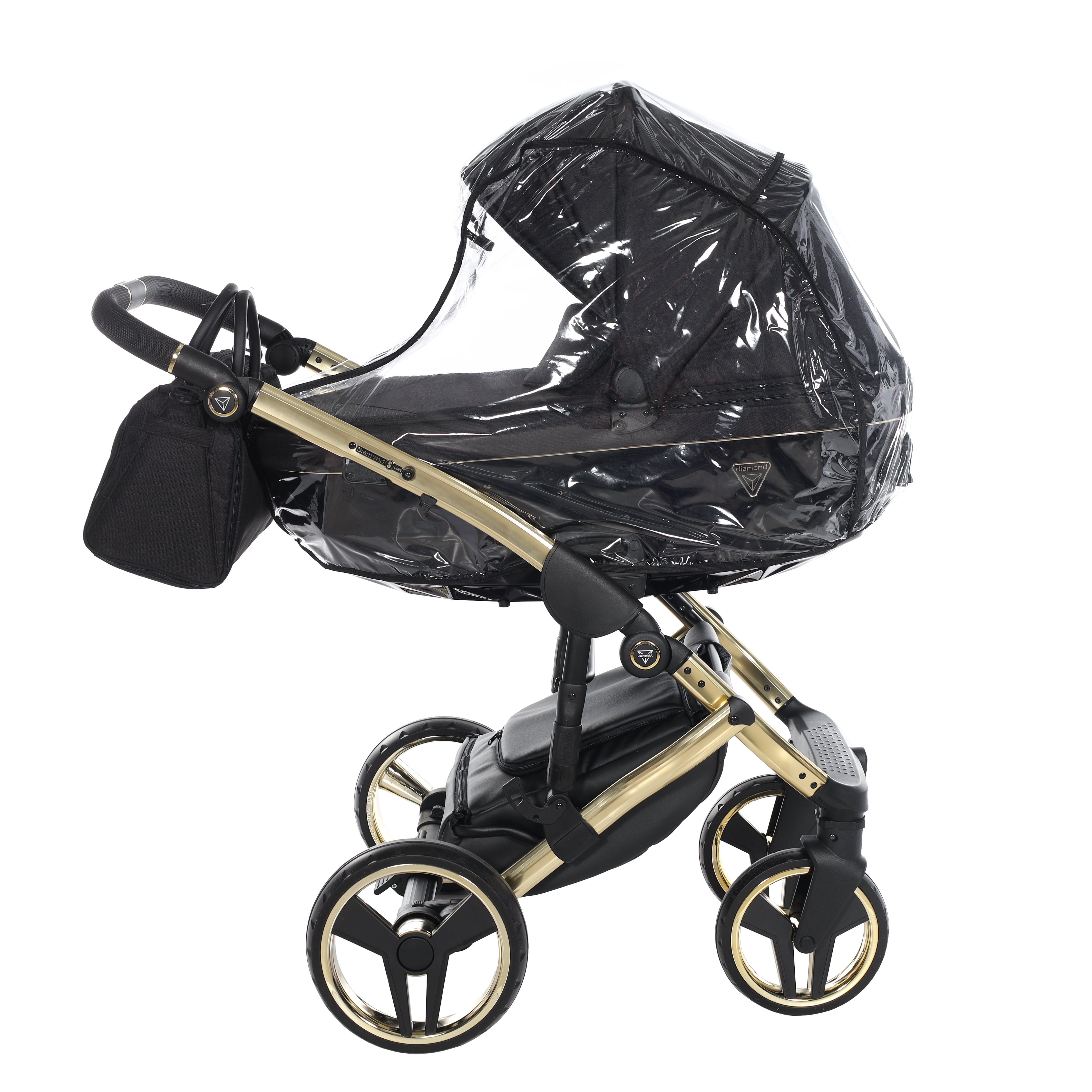 Junama Diamond S Line 2 in 1 Pram – Black And Gold   