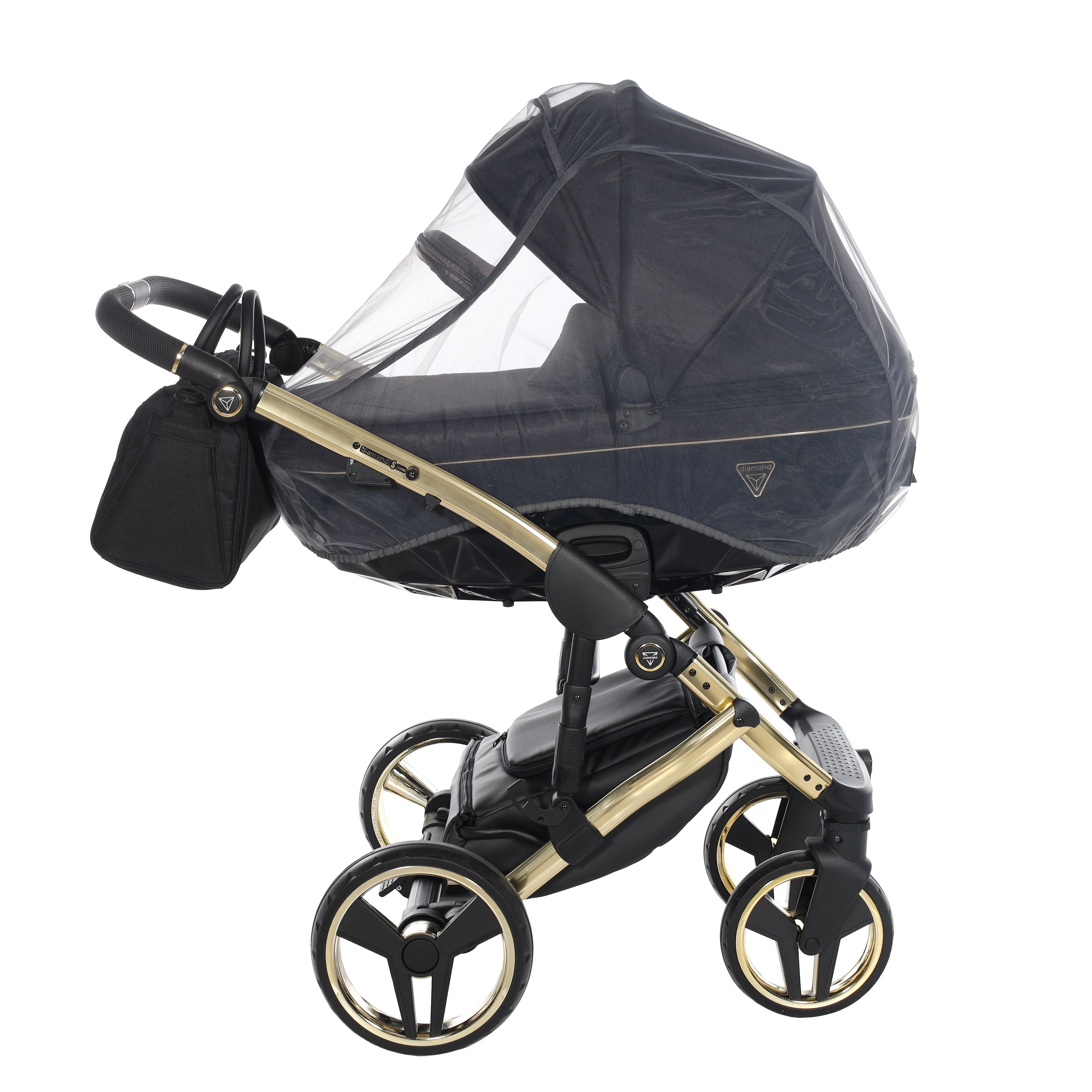 Junama Diamond S Line 2 in 1 Pram – Black And Gold   