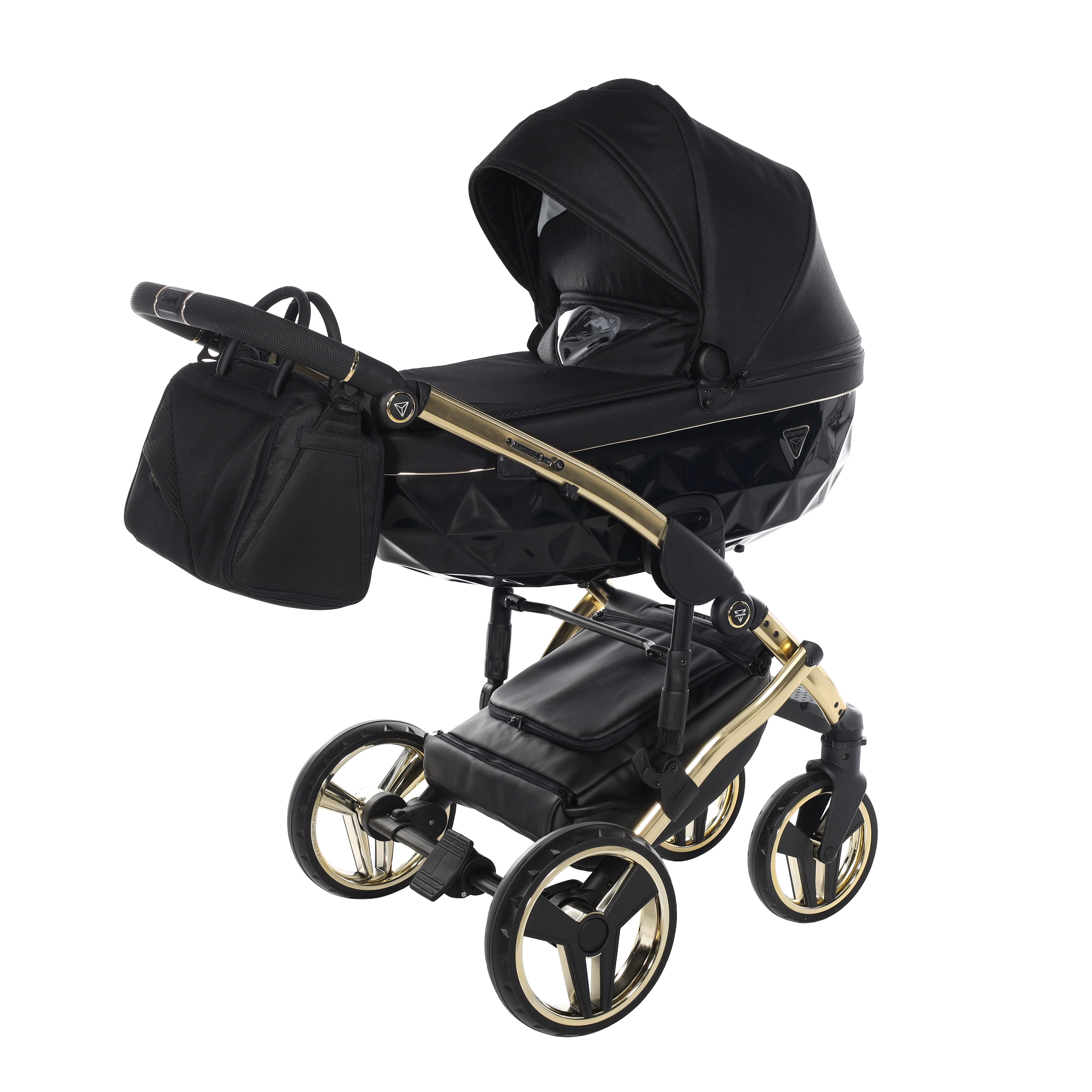 Junama Diamond S Line 2 in 1 Pram – Black And Gold   