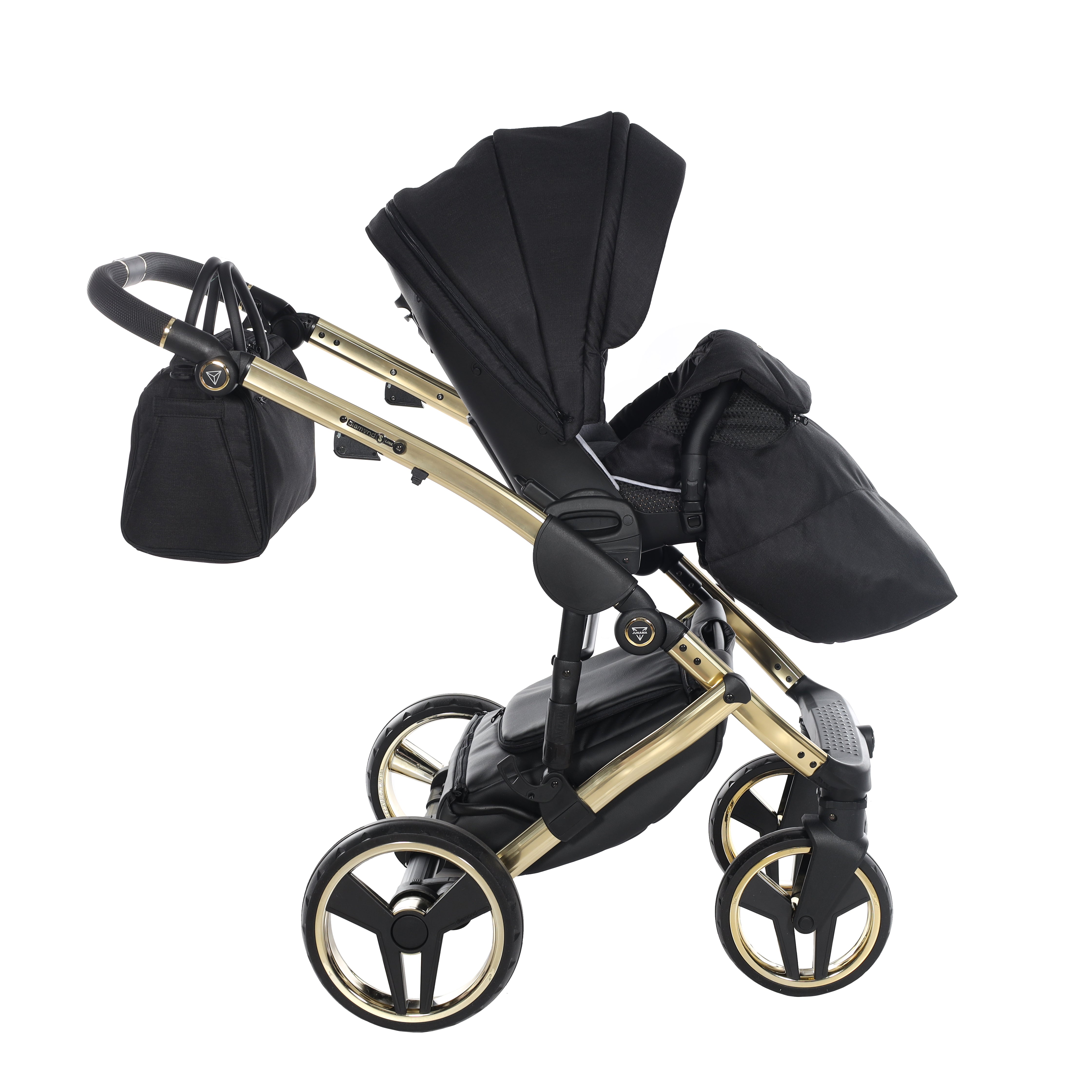 Junama Diamond S Line 2 in 1 Pram – Black And Gold   