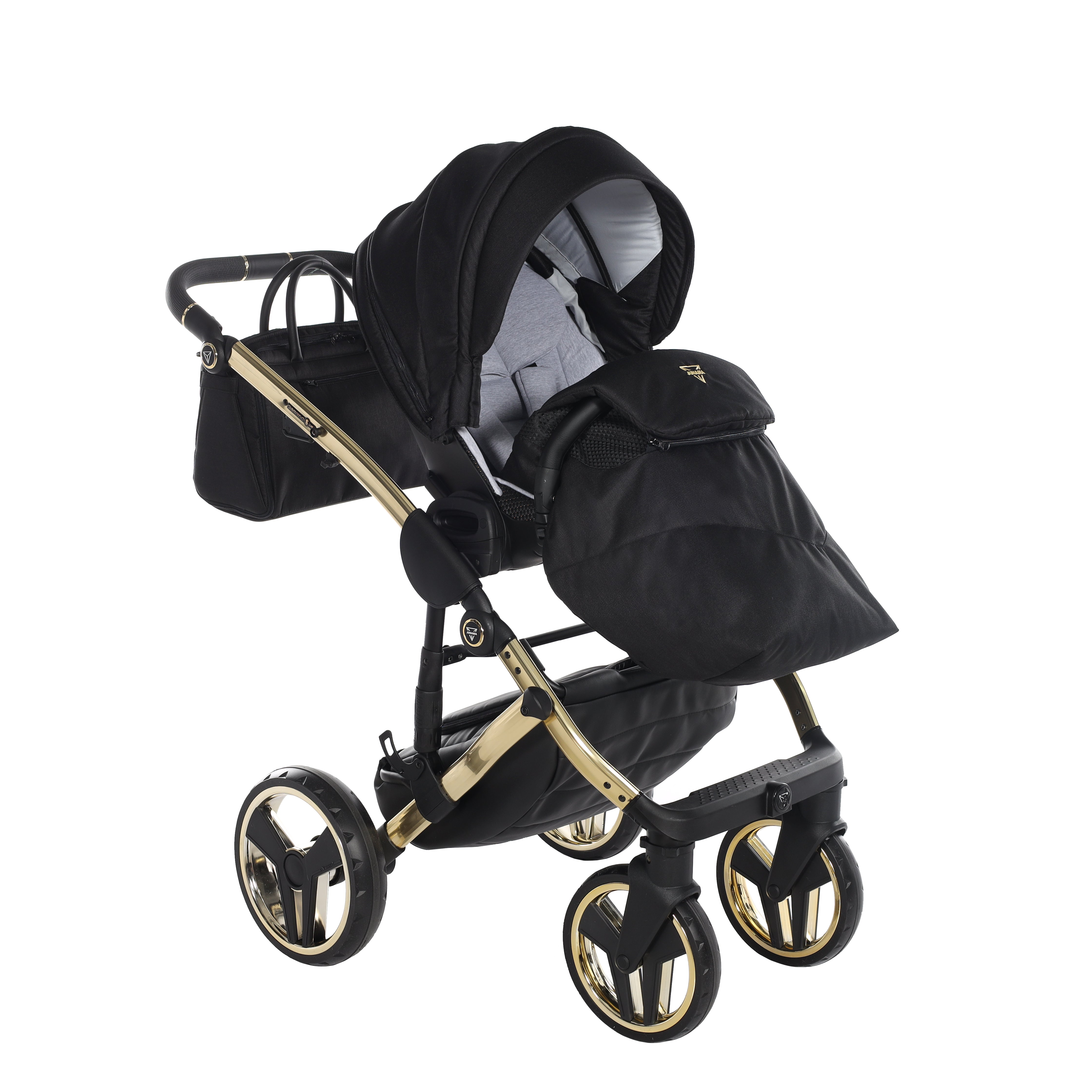 Junama Diamond S Line 2 in 1 Pram – Black And Gold   