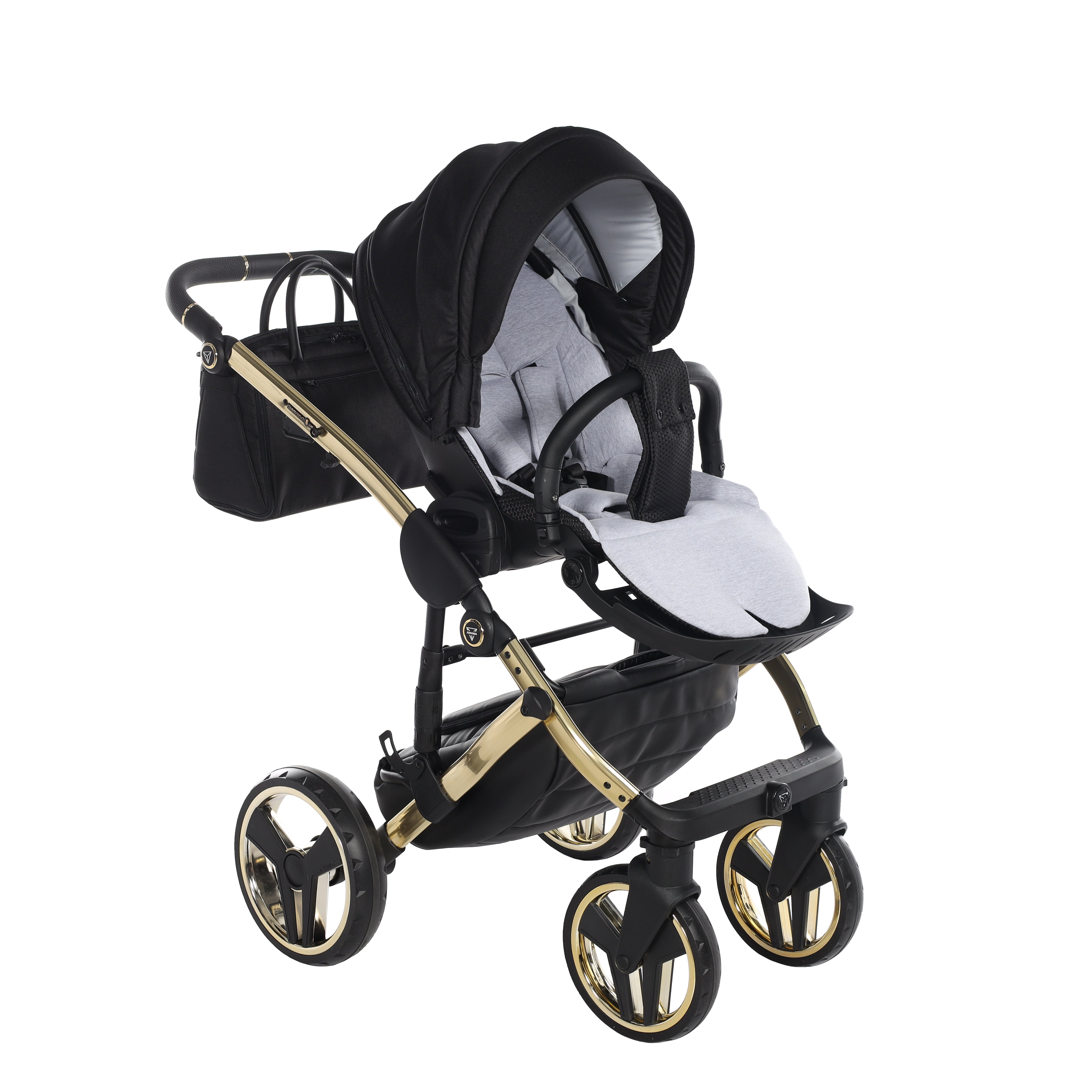 Junama Diamond S Line 2 in 1 Pram – Black And Gold   