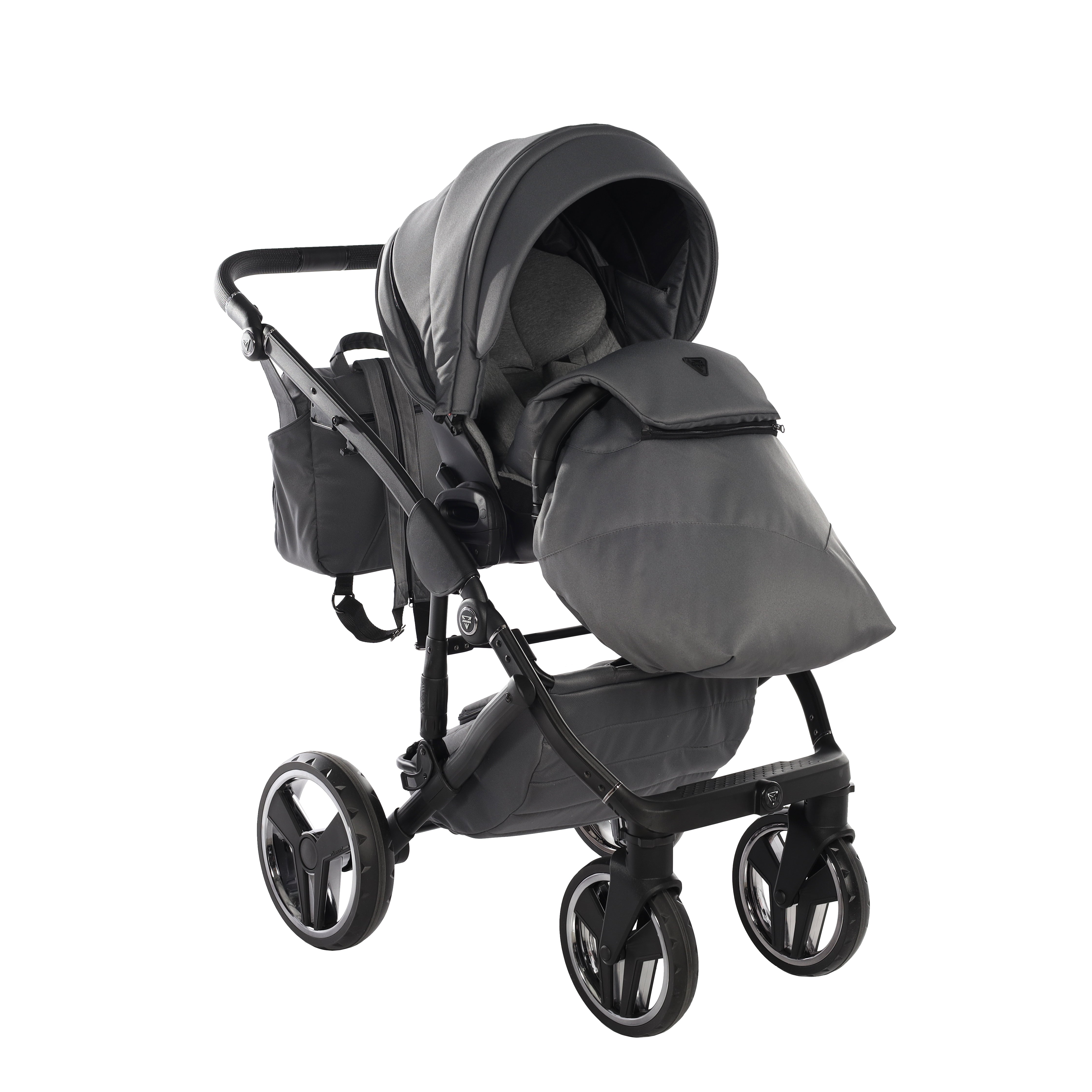 Junama Core 2 in 1 Pram - Black Nickel   