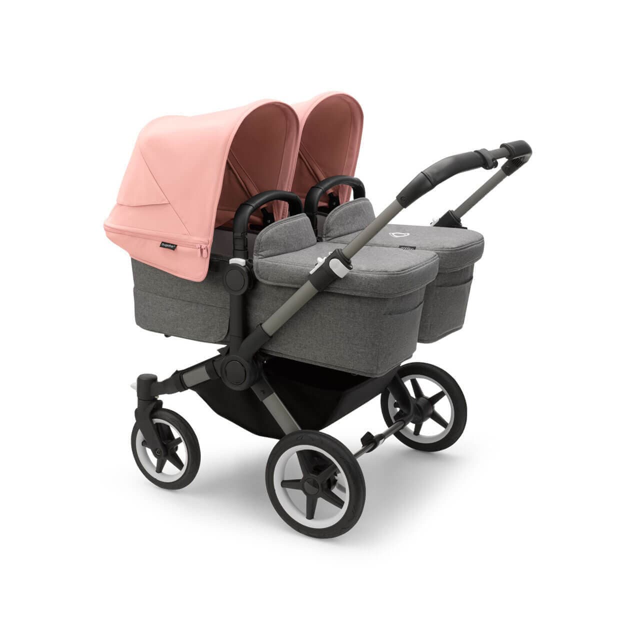 Bugaboo Donkey 5 Twin Pushchair on Graphite/Grey Chassis - Choose Your Colour - Morning Pink | For Your Little One