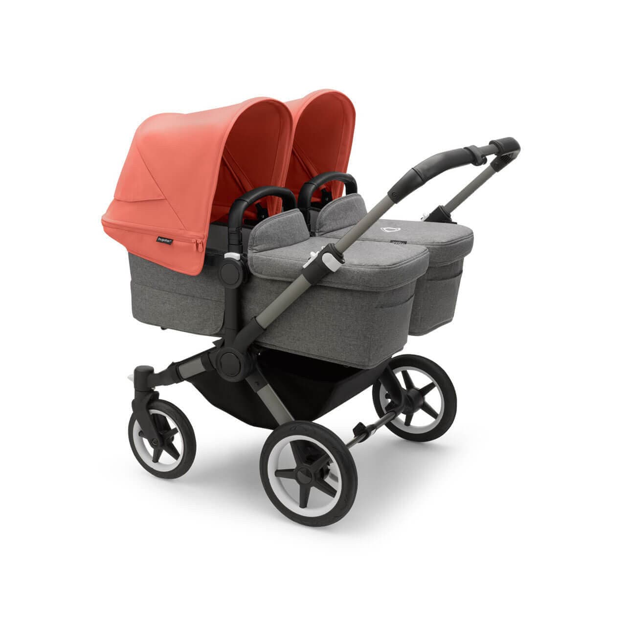 Bugaboo Donkey 5 Twin Pushchair on Graphite/Grey Chassis - Choose Your Colour - Sunrise Red | For Your Little One
