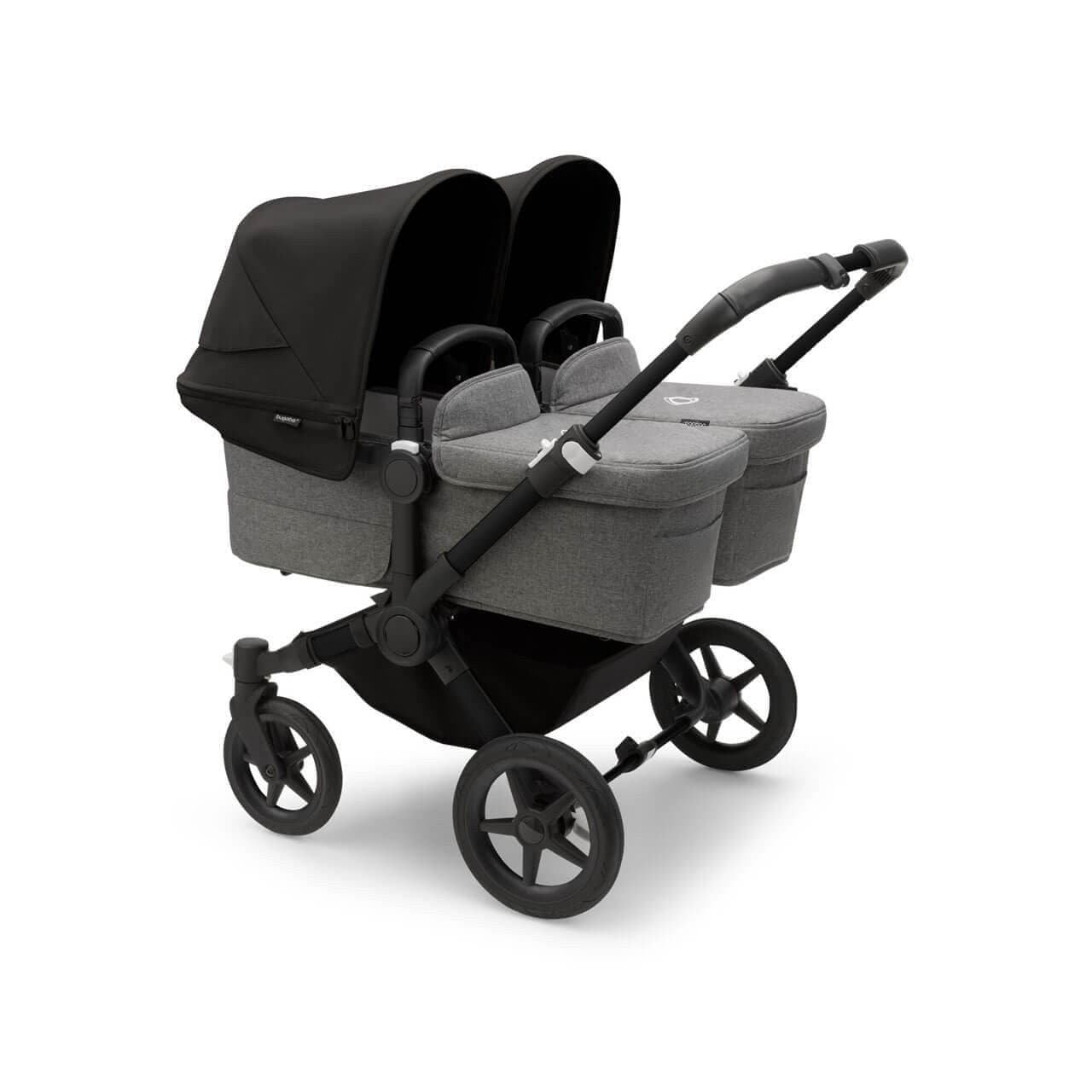 Bugaboo Donkey 5 Twin Pushchair on Black/Grey Chassis - Choose Your Colour - Midnight Black | For Your Little One