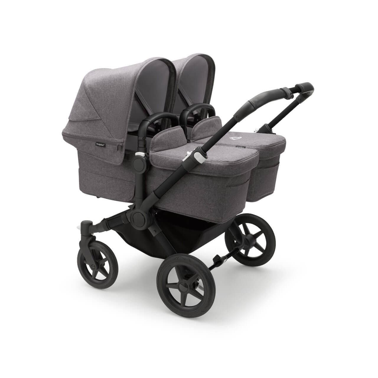 Bugaboo Donkey 5 Twin Pushchair on Black/Grey Chassis - Choose Your Colour - Grey Melange | For Your Little One