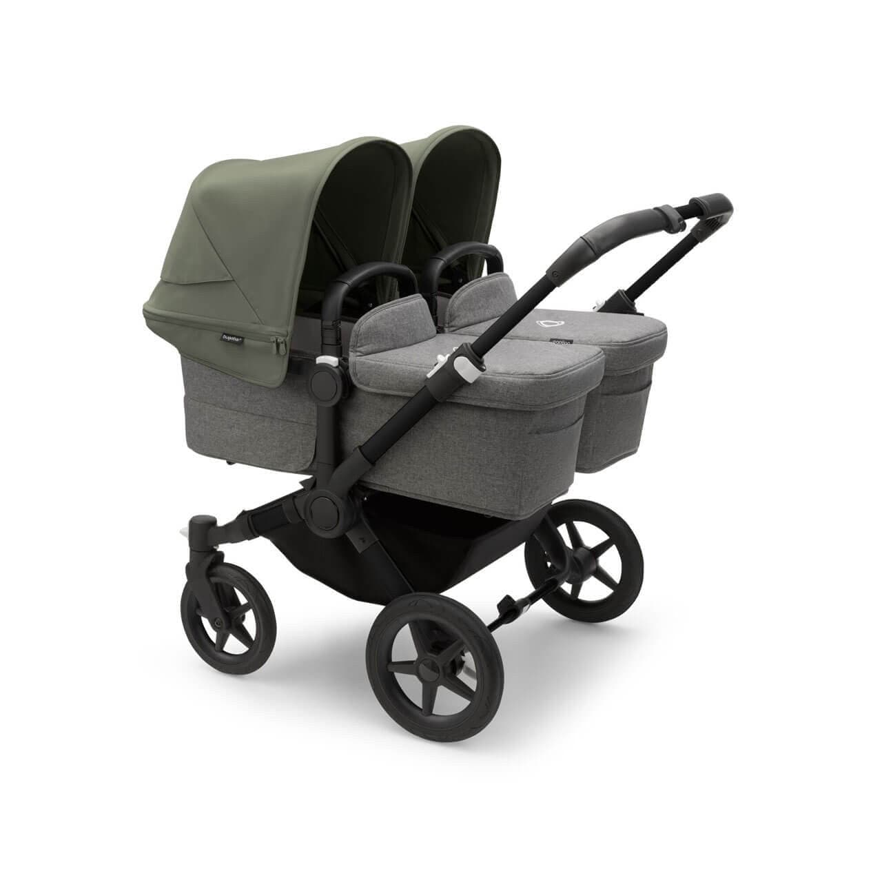 Bugaboo Donkey 5 Twin Pushchair on Black/Grey Chassis - Choose Your Colour - Forest Green | For Your Little One