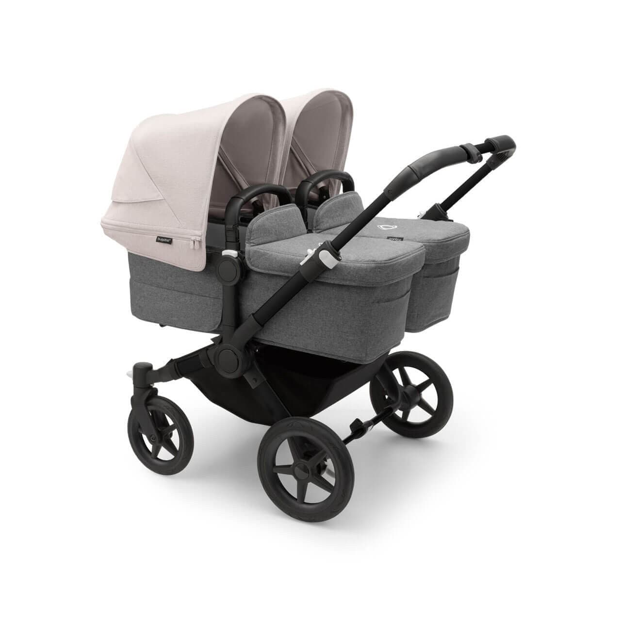 Bugaboo Donkey 5 Twin Pushchair on Black/Grey Chassis - Choose Your Colour - Misty White | For Your Little One