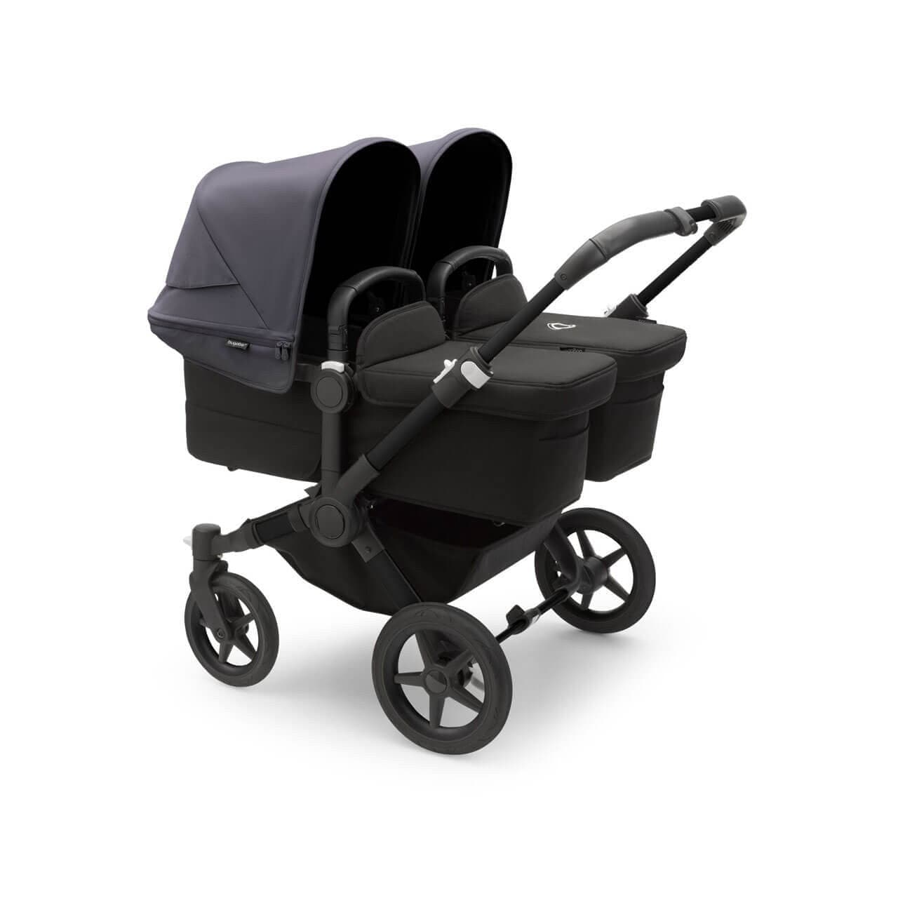 Bugaboo Donkey 5 Twin Pushchair on Black/Black Chassis - Choose Your Colour - Stormy Blue | For Your Little One