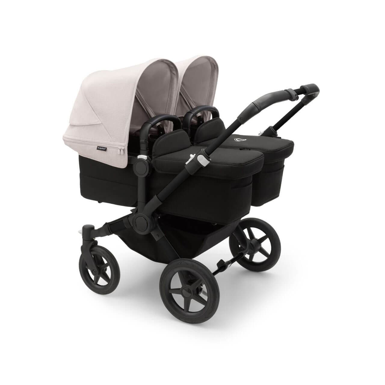 Bugaboo Donkey 5 Twin Pushchair on Black/Black Chassis - Choose Your Colour - Misty White | For Your Little One