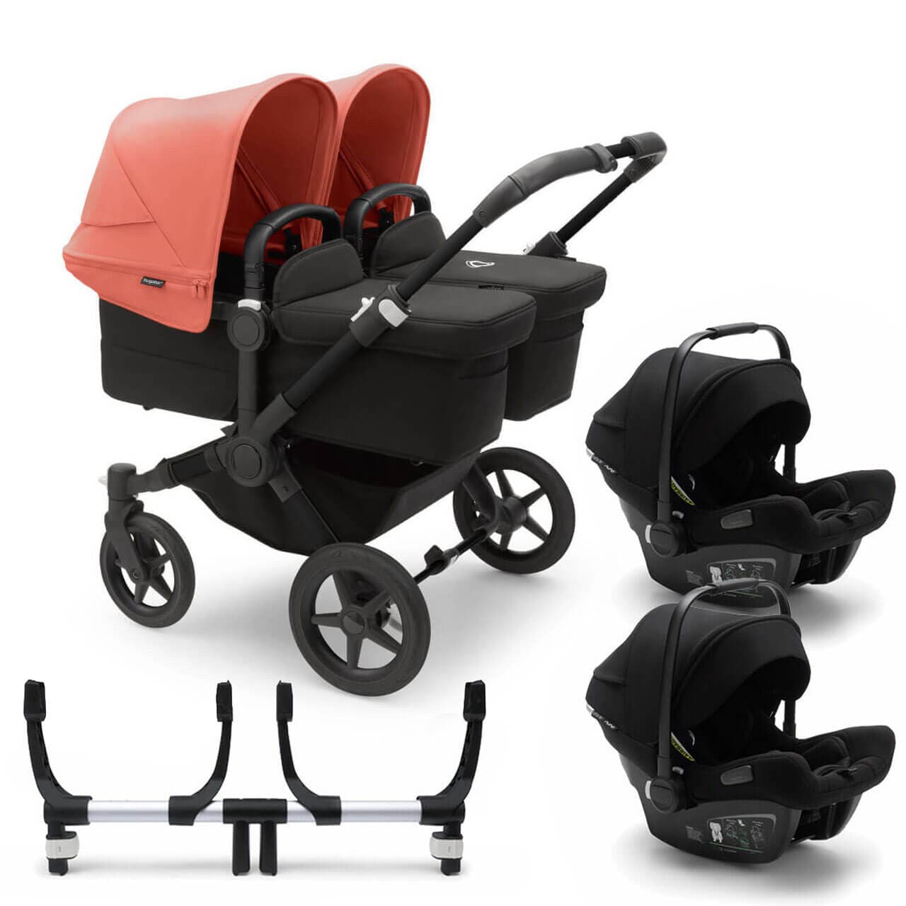Bugaboo Donkey 5 Twin Travel System on Black/Black Chassis + Turtle Air - Choose Your Colour - For Your Little One