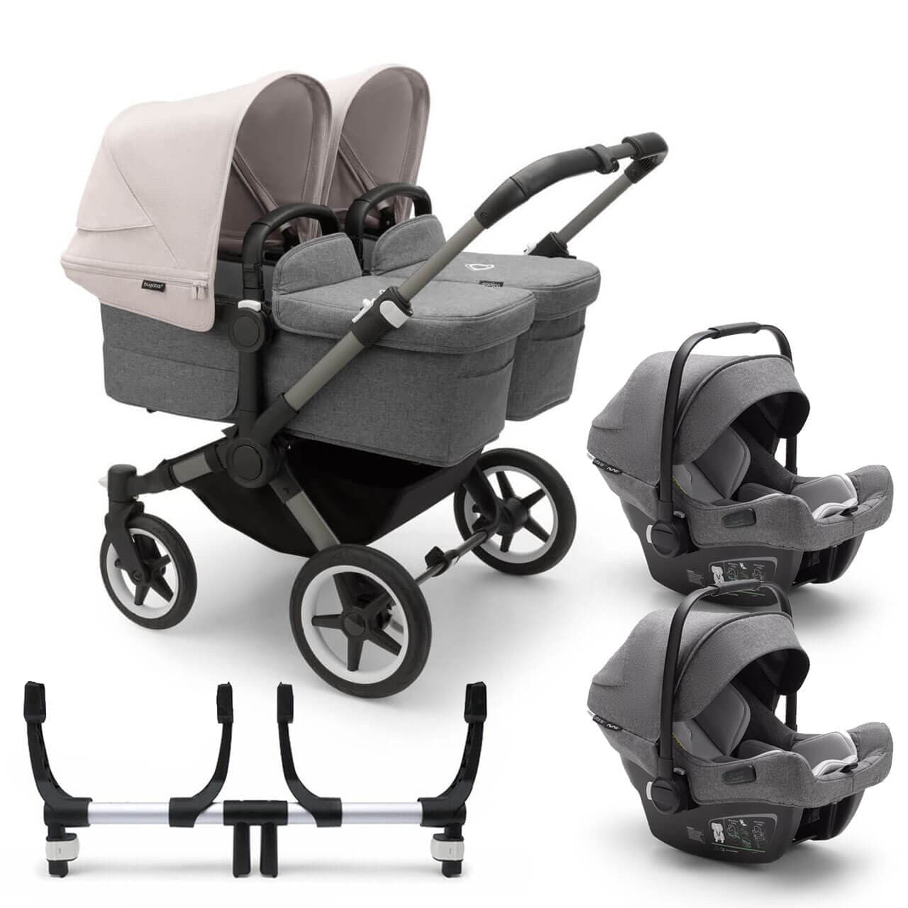 Bugaboo Donkey 5 Twin Travel System on Graphite/Grey Chassis + Turtle Air - Choose Your Colour - For Your Little One