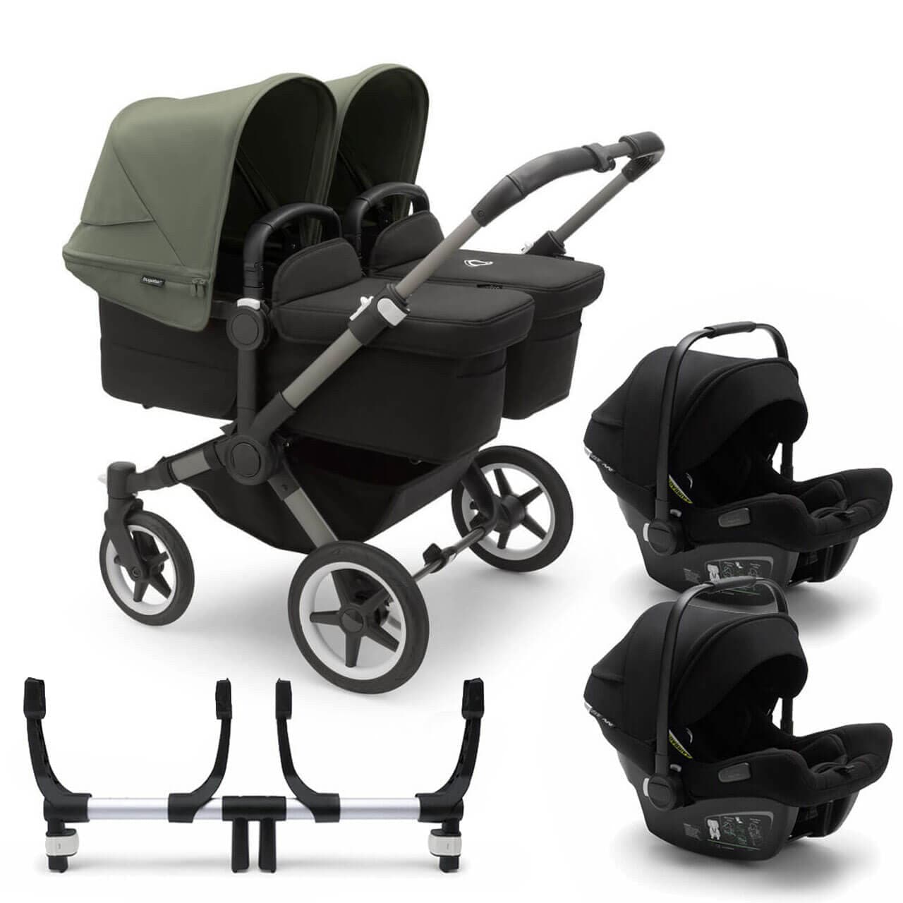 Bugaboo Donkey 5 Twin Travel System on Graphite/Black Chassis + Turtle Air - Choose Your Colour - For Your Little One