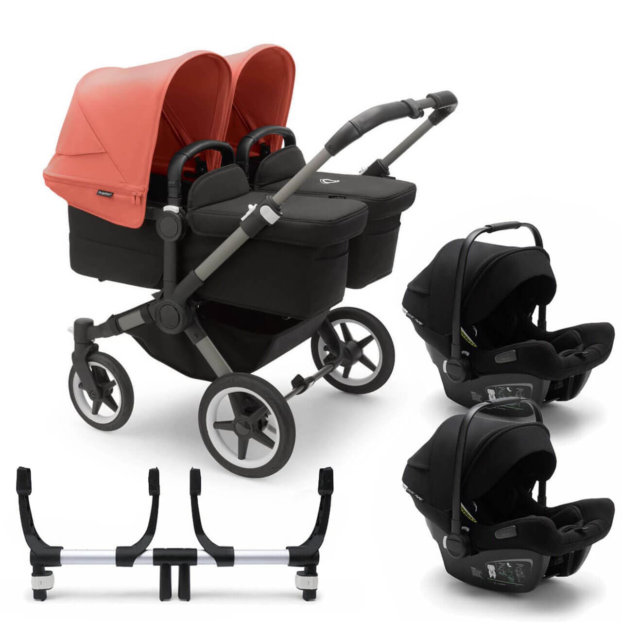 Bugaboo Donkey 5 Twin Travel System on Graphite/Black Chassis + Turtle Air - Choose Your Colour - For Your Little One