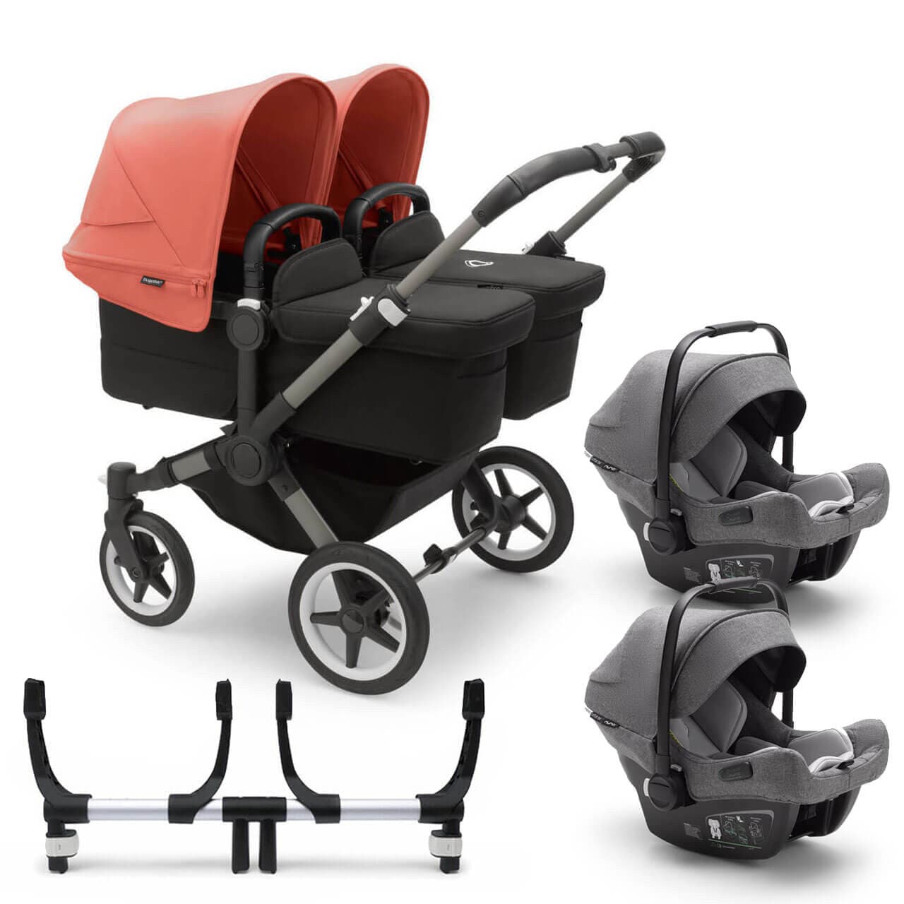 Bugaboo Donkey 5 Twin Travel System on Graphite/Black Chassis + Turtle Air - Choose Your Colour - For Your Little One