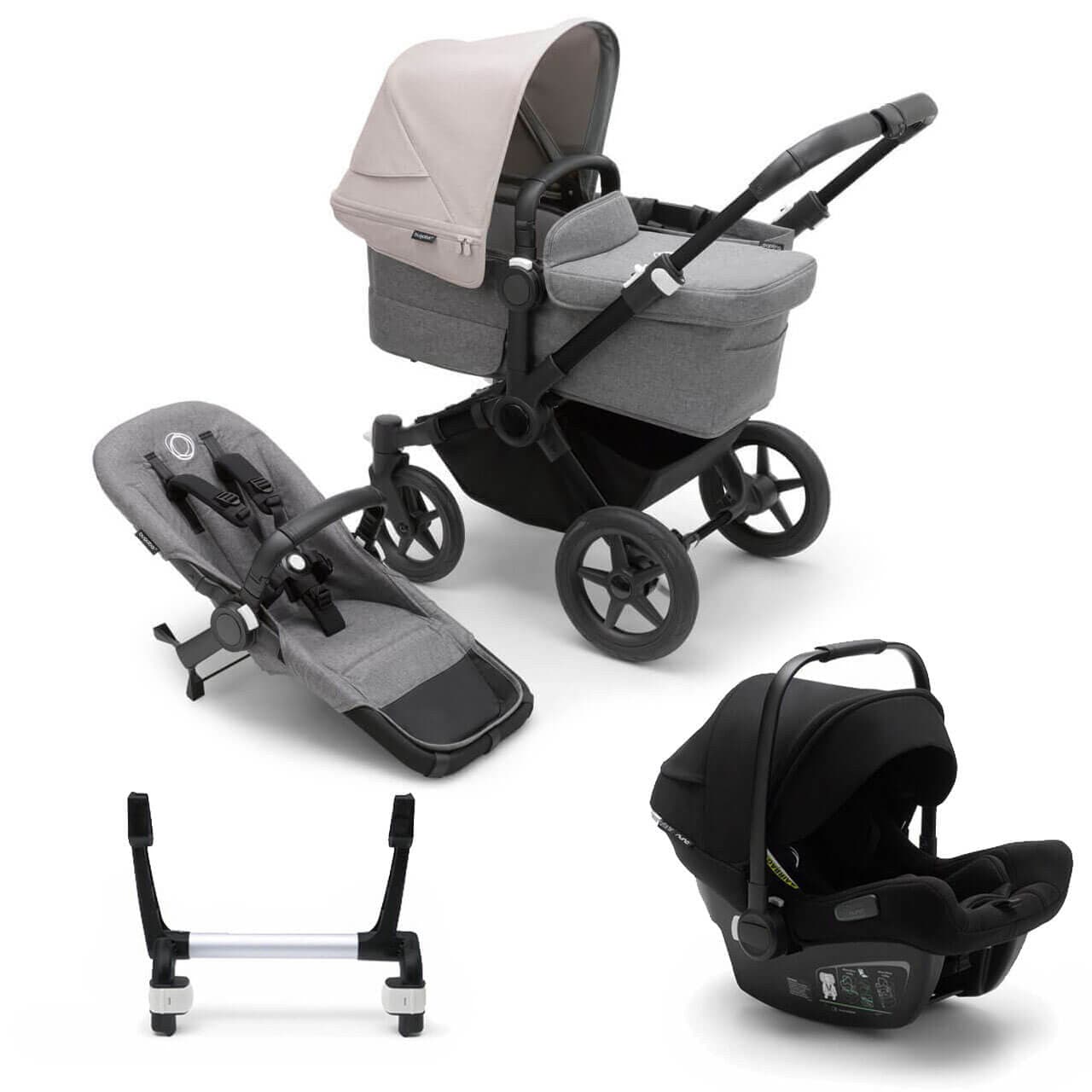 Bugaboo Donkey 5 Mono Travel System on Black/Grey Chassis + Turtle Air - Choose Your Colour - For Your Little One