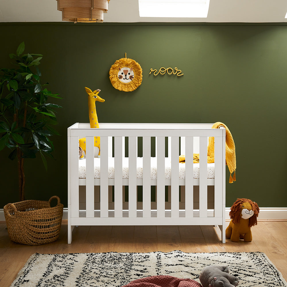 Obaby Nika Mini Cot Bed - White Wash -  | For Your Little One