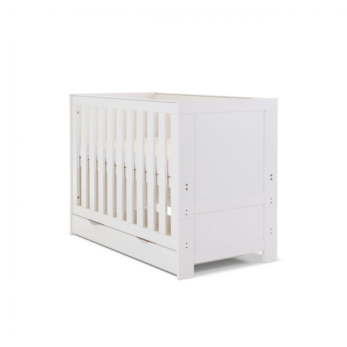 Obaby Nika Mini Cot Bed & Underdrawer - White Wash -  | For Your Little One