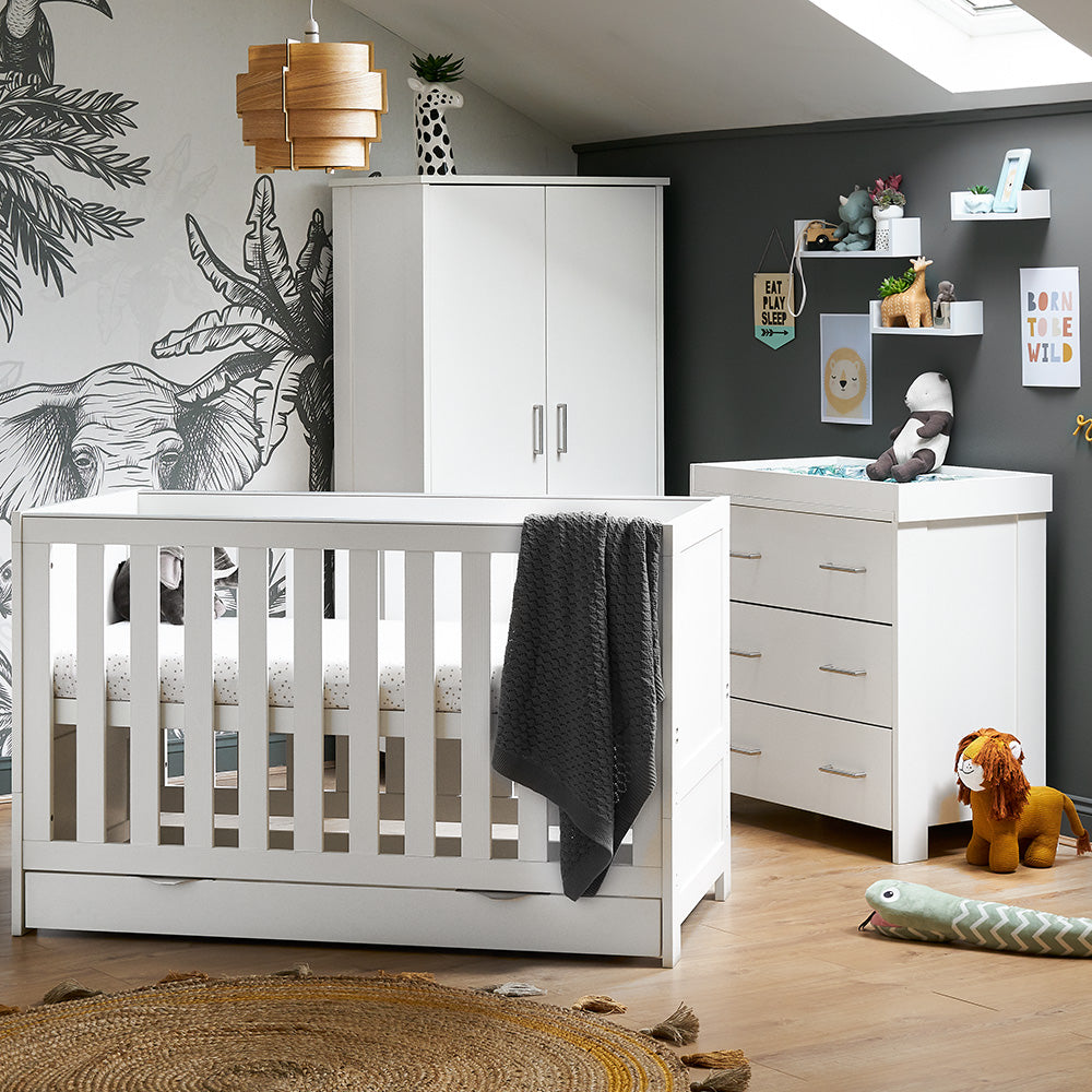 Obaby Nika 3 Piece Room Set & Underdrawer - White Wash -  | For Your Little One