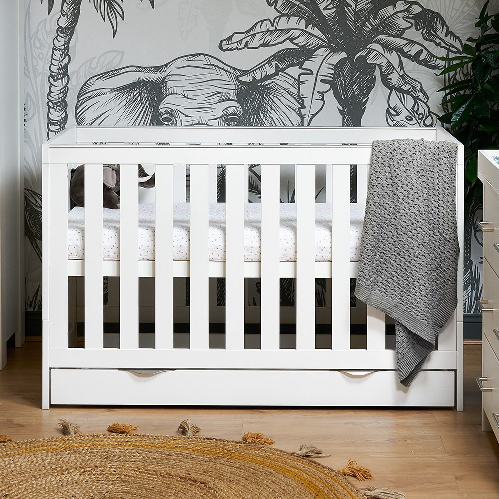 Obaby Nika 140x70cm Underdrawer - White Wash -  | For Your Little One