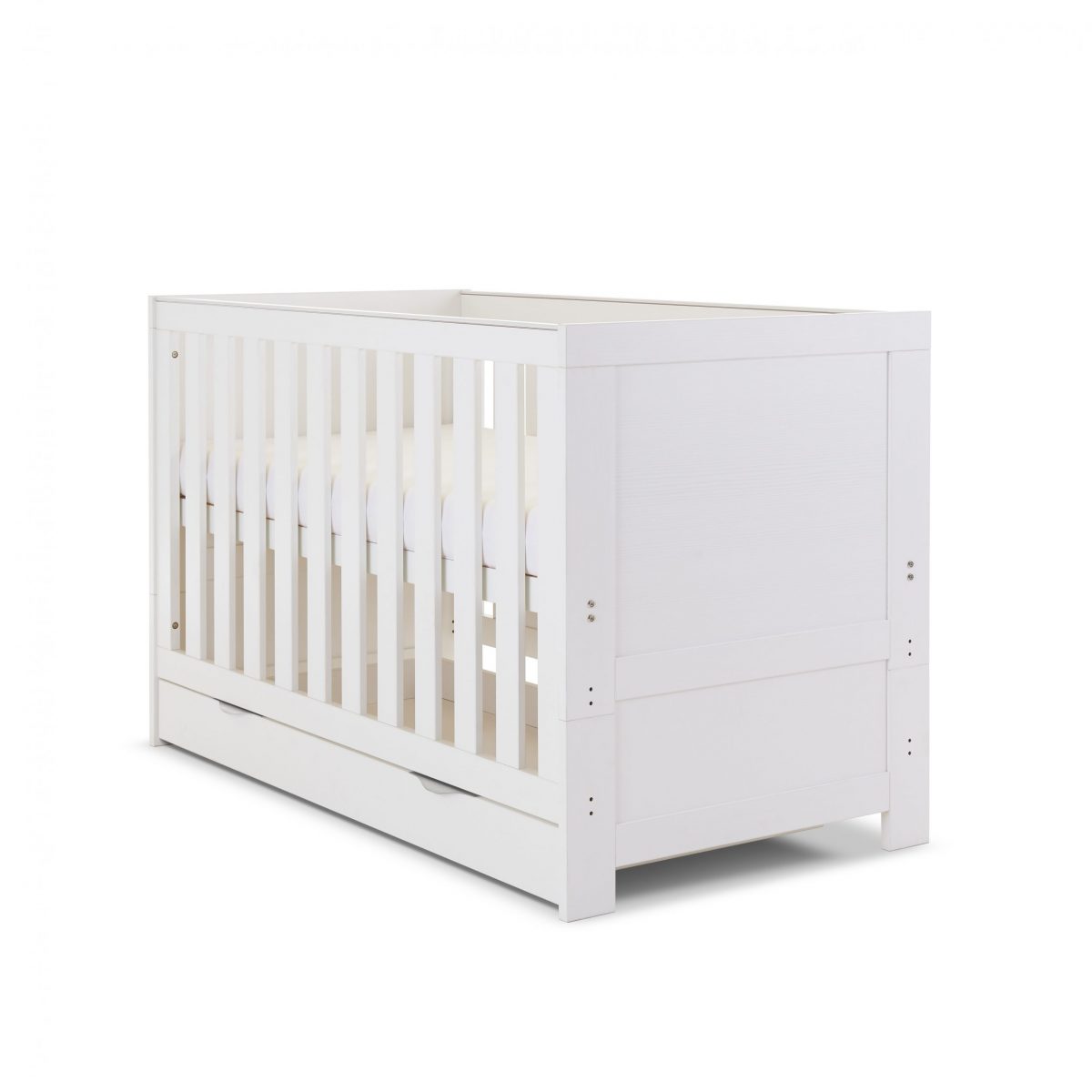 Obaby Nika Cot Bed & Under Drawer - White Wash -  | For Your Little One