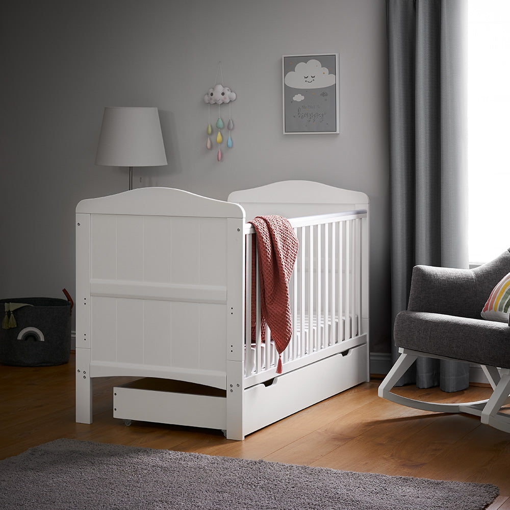 Obaby Whitby Cot Bed & Under Drawer - White -  | For Your Little One