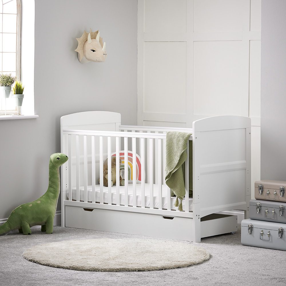 Obaby Grace Cot Bed & Under Drawer - White   