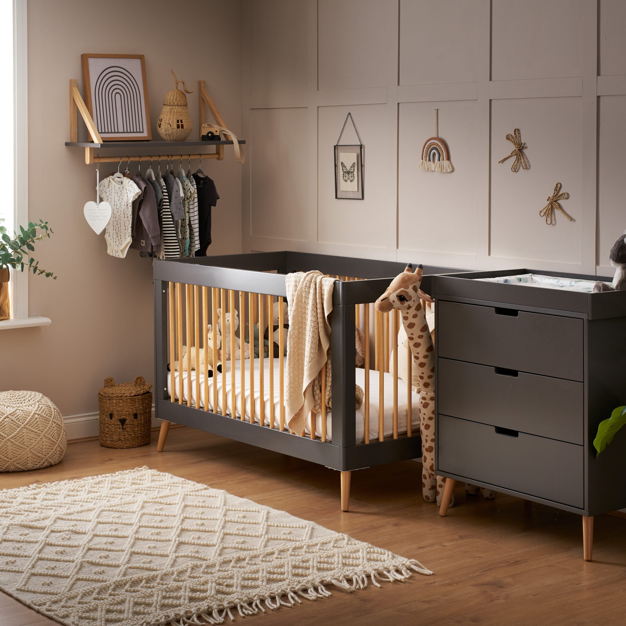 Obaby Maya 2 Piece Room Set - Slate with Natural -  | For Your Little One