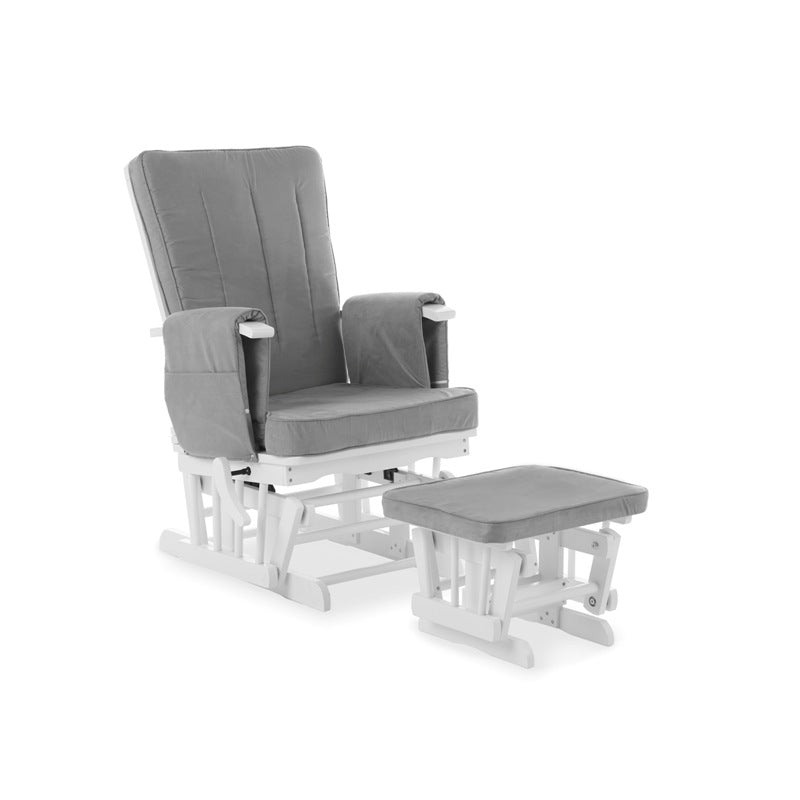 Obaby Deluxe Reclining Glider Chair & Stool - Grey -  | For Your Little One